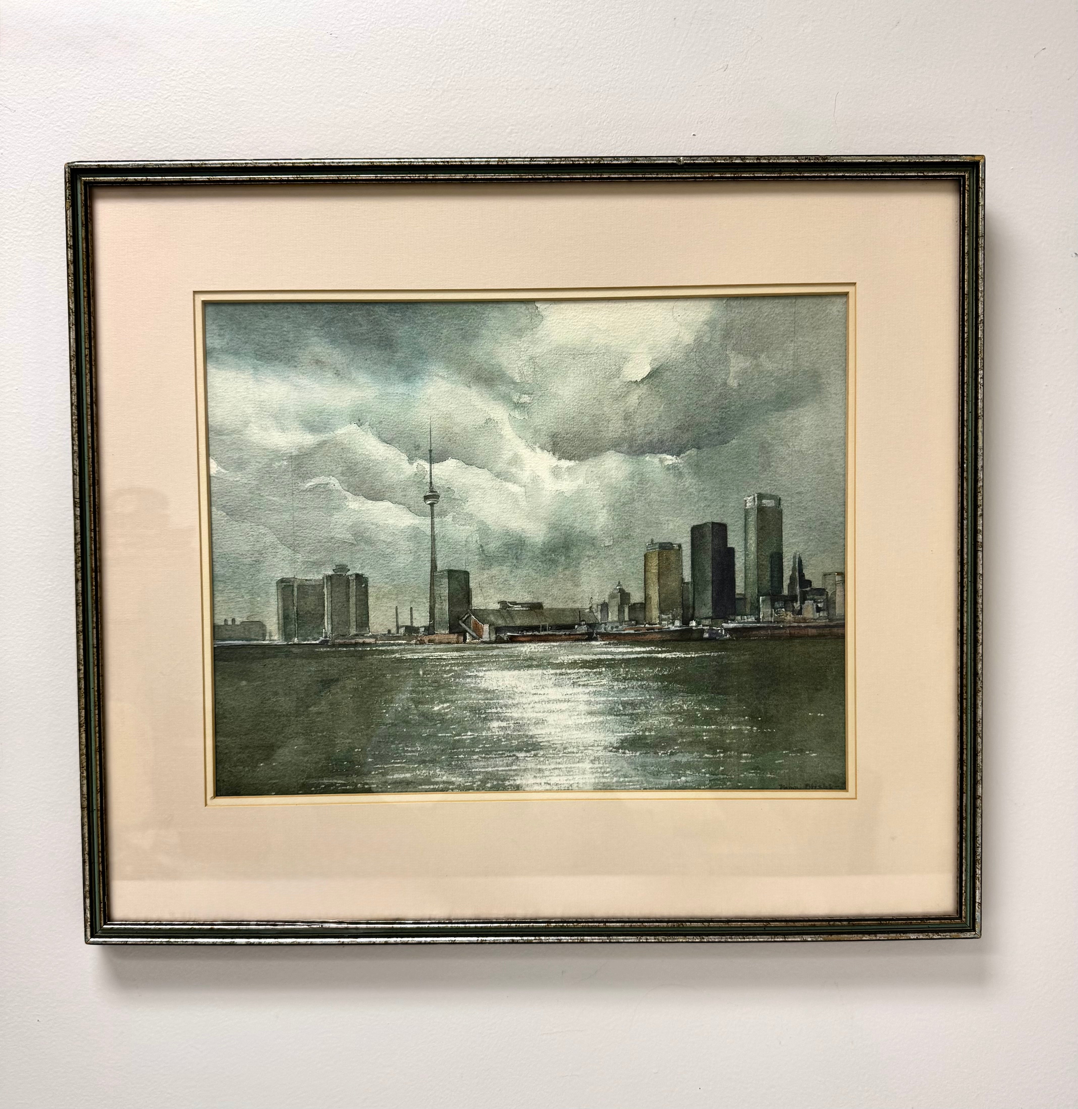 Vintage Toronto Skyline Watercolour