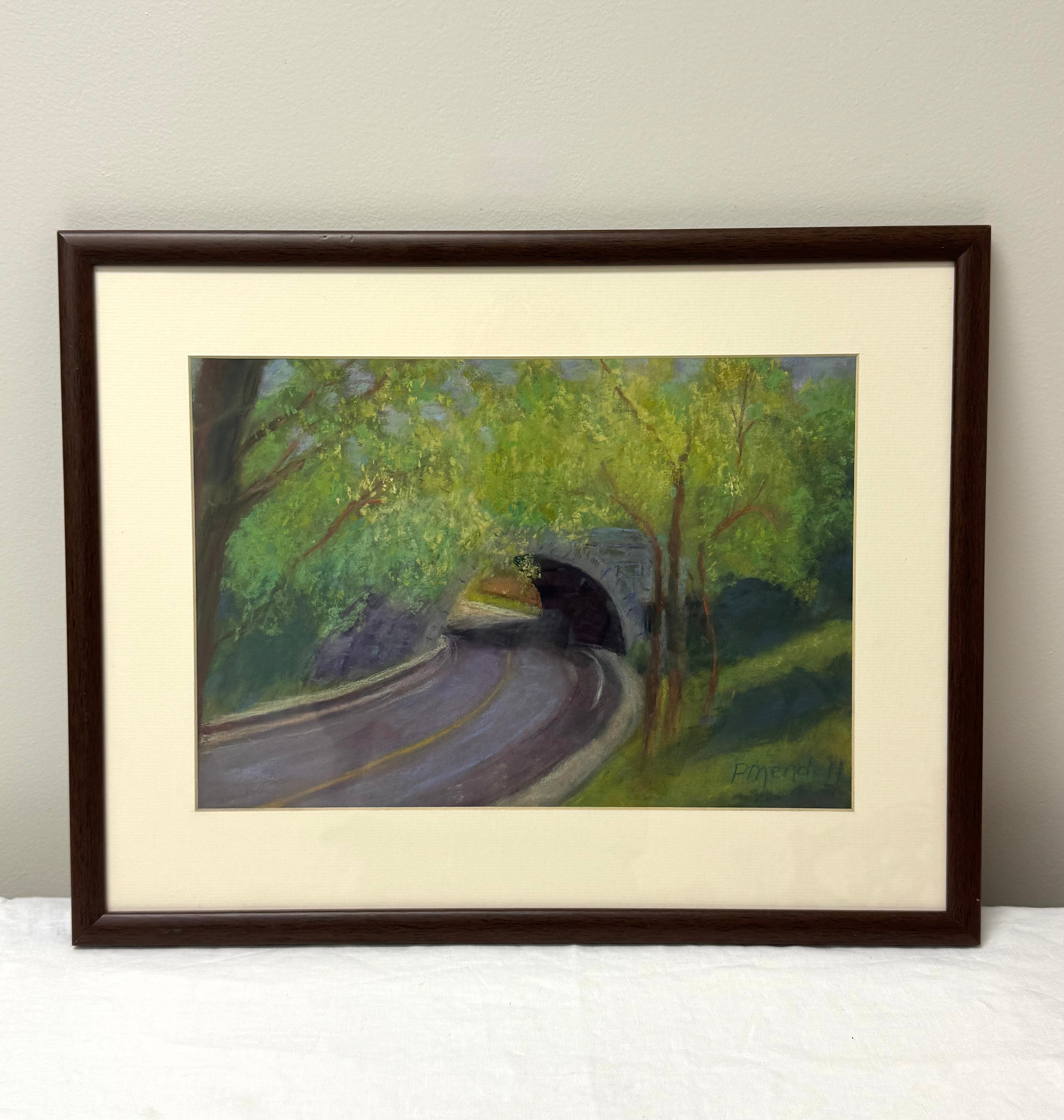 Road Leading to Tunnel Art Print