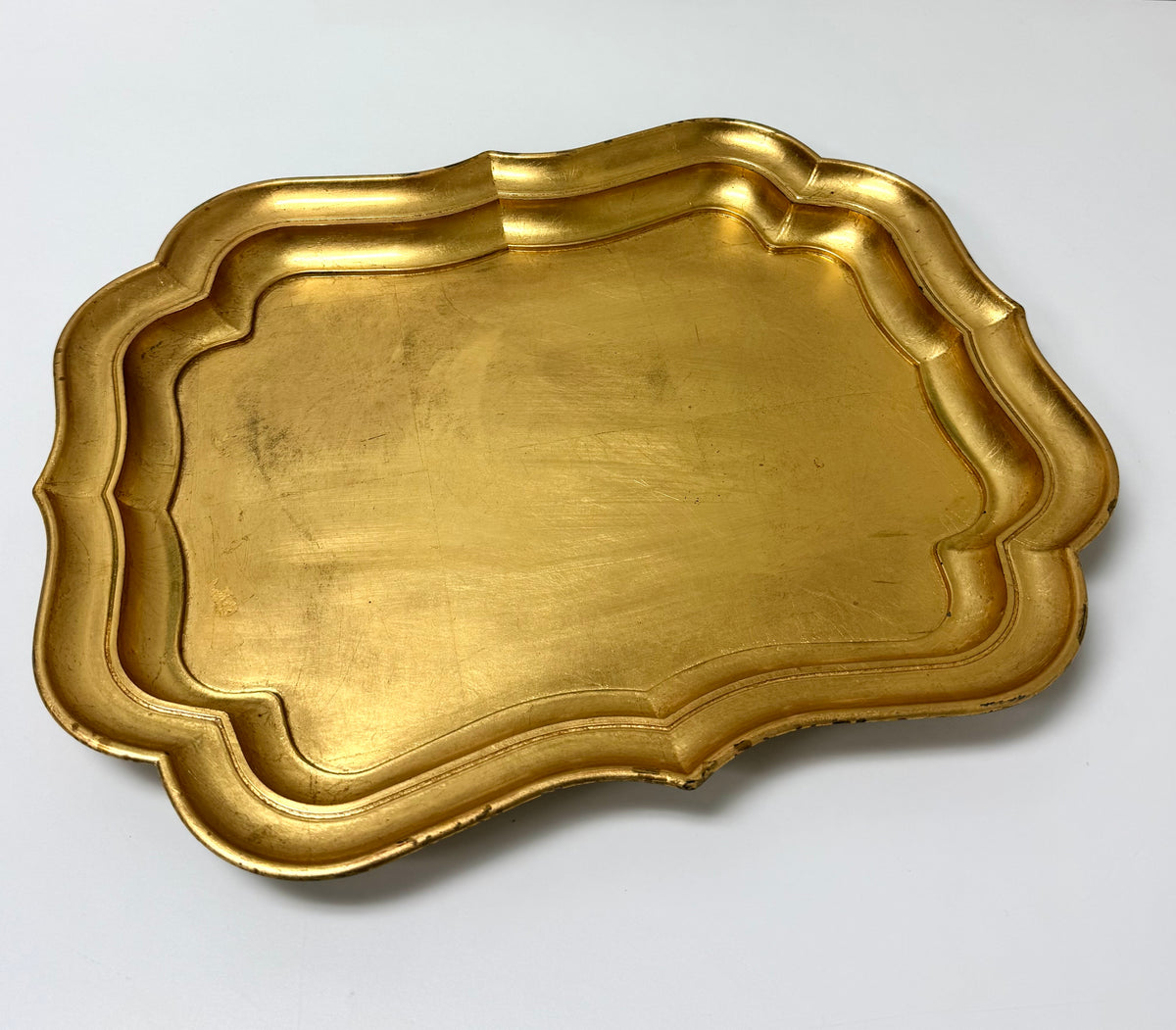 Scalloped Gold Tray