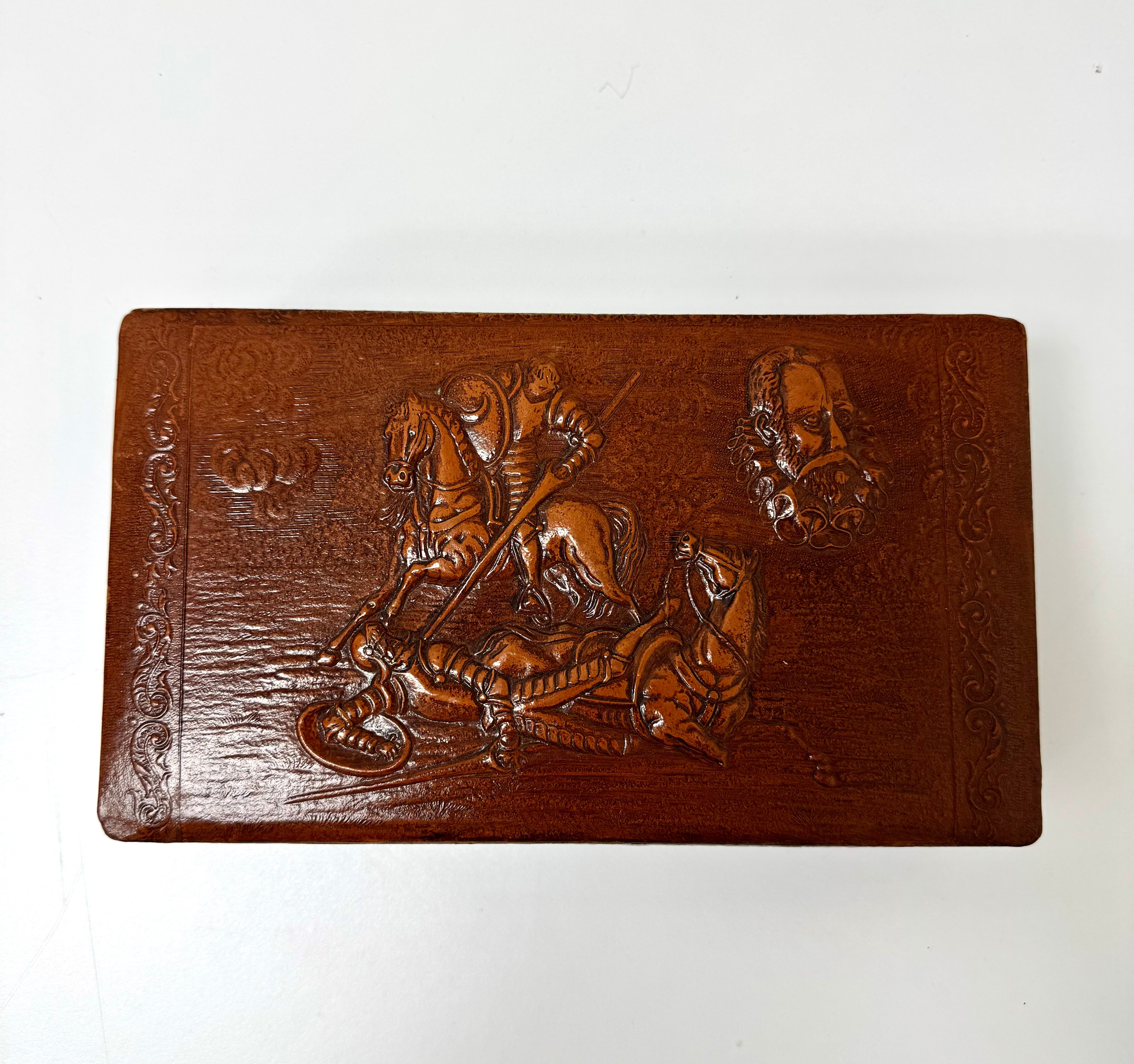 Hand-tooled Leather Cigar Box