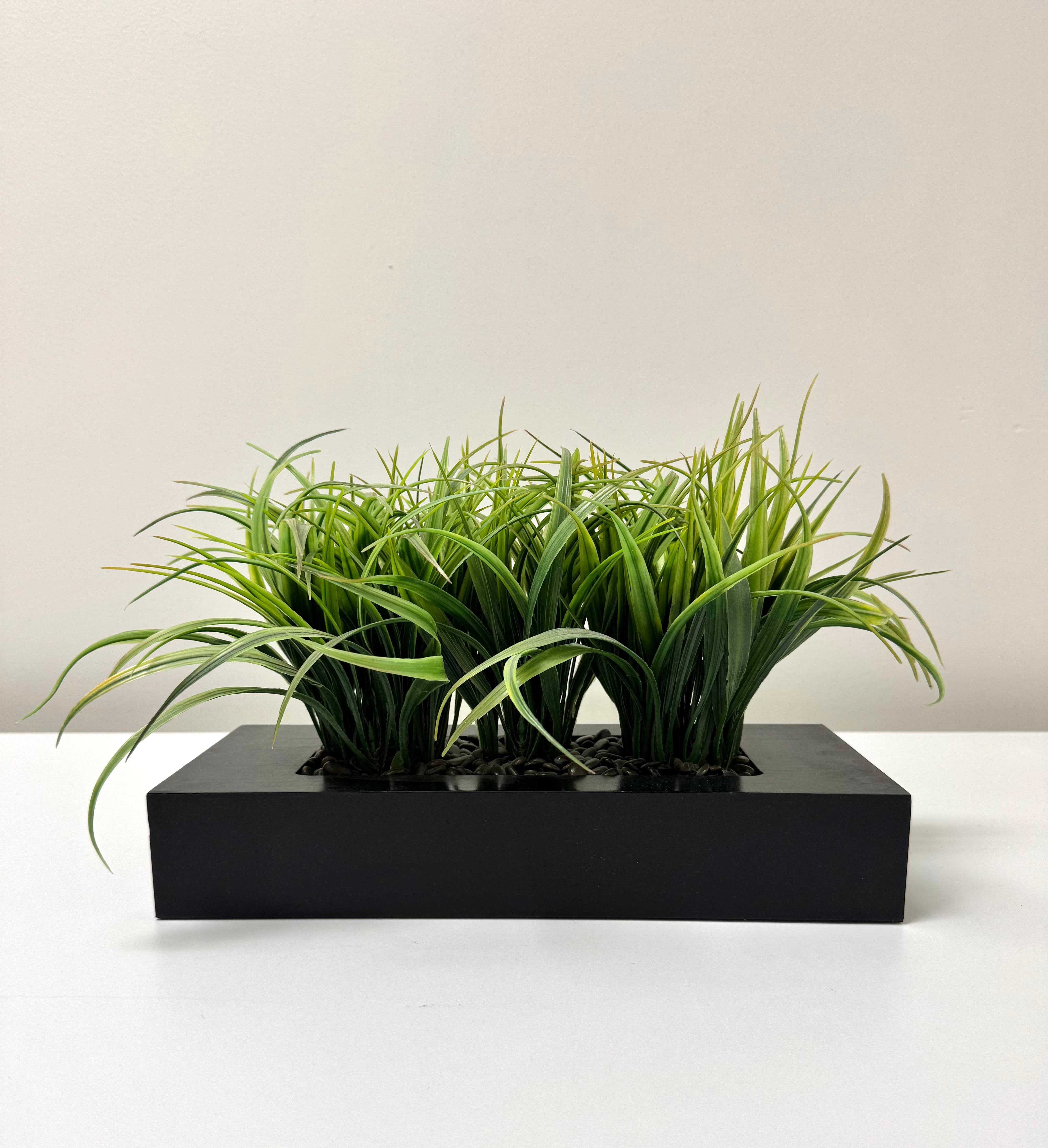 Faux Grass in Black Planter