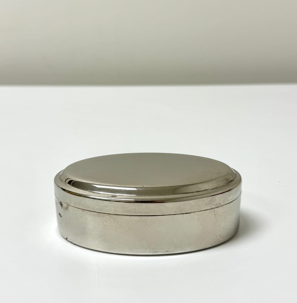 Oval Silverplate Trinket Box
