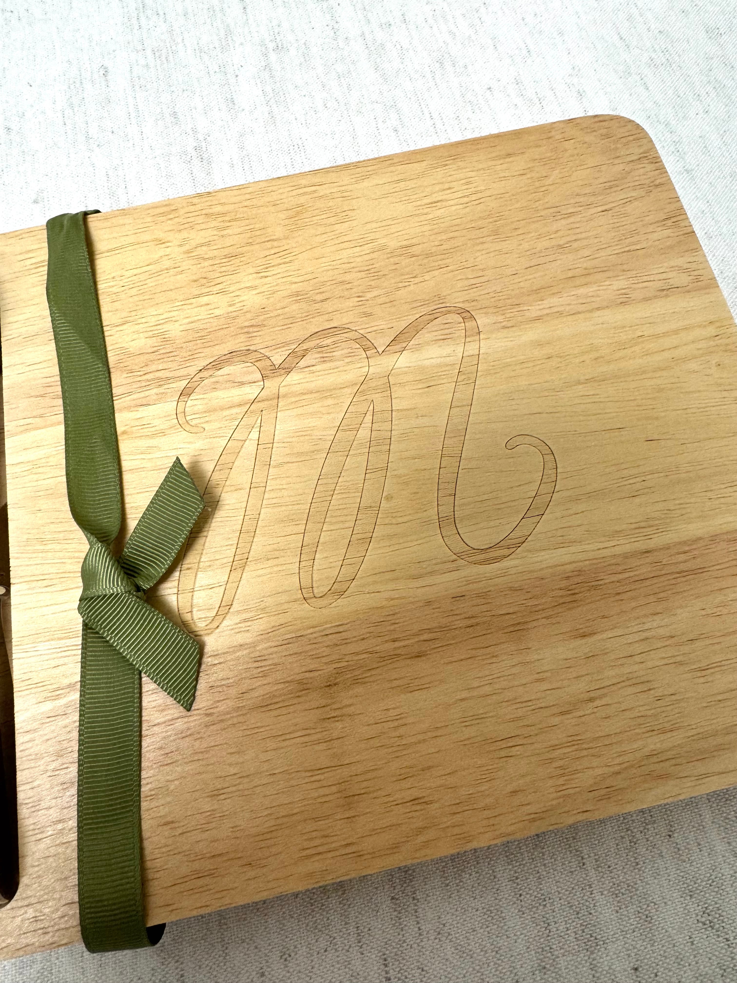 NEW! INDIGO Monogrammed 'M' Cheese Board and Knife Set