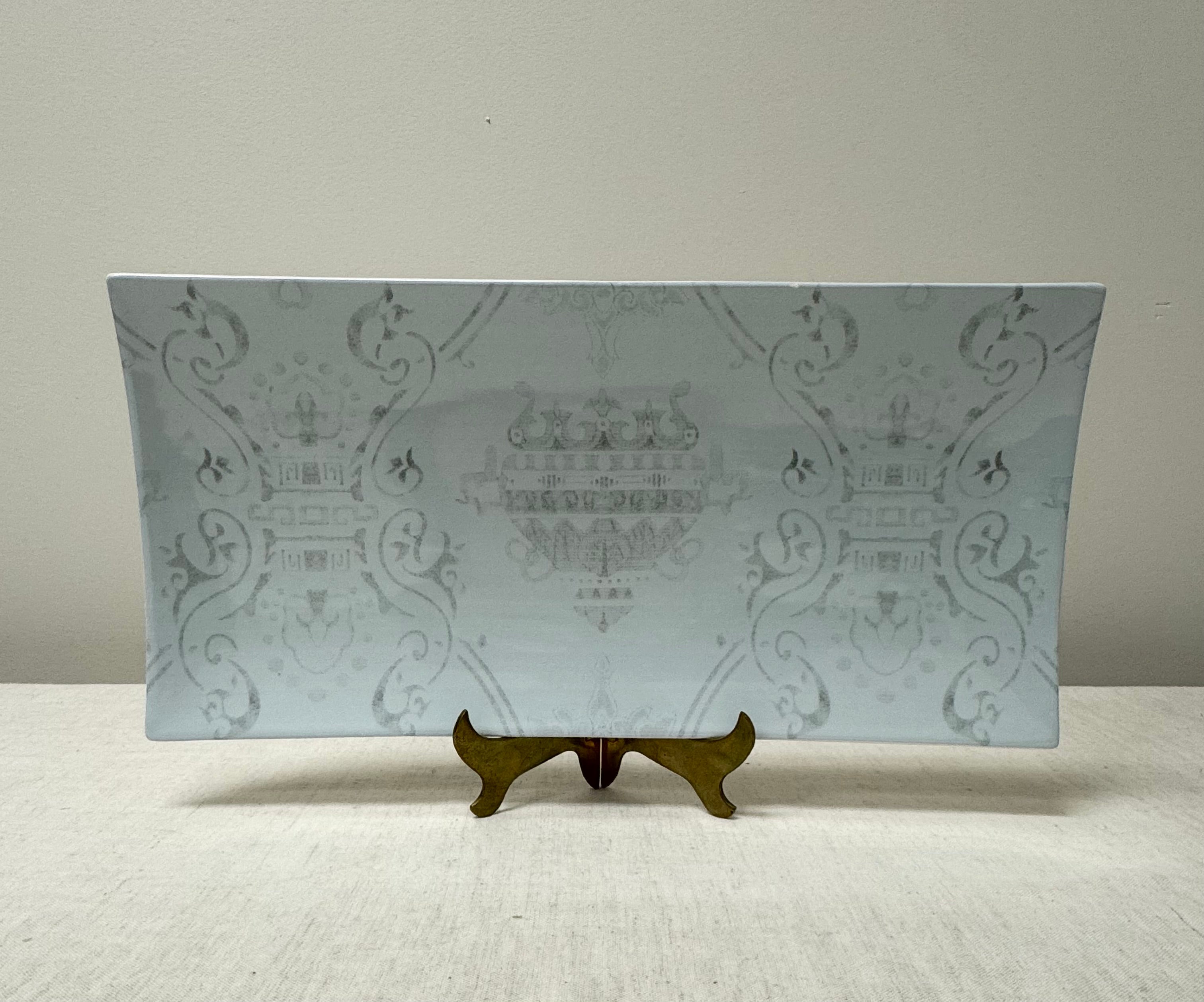Light Blue French Motif Ceramic Tray