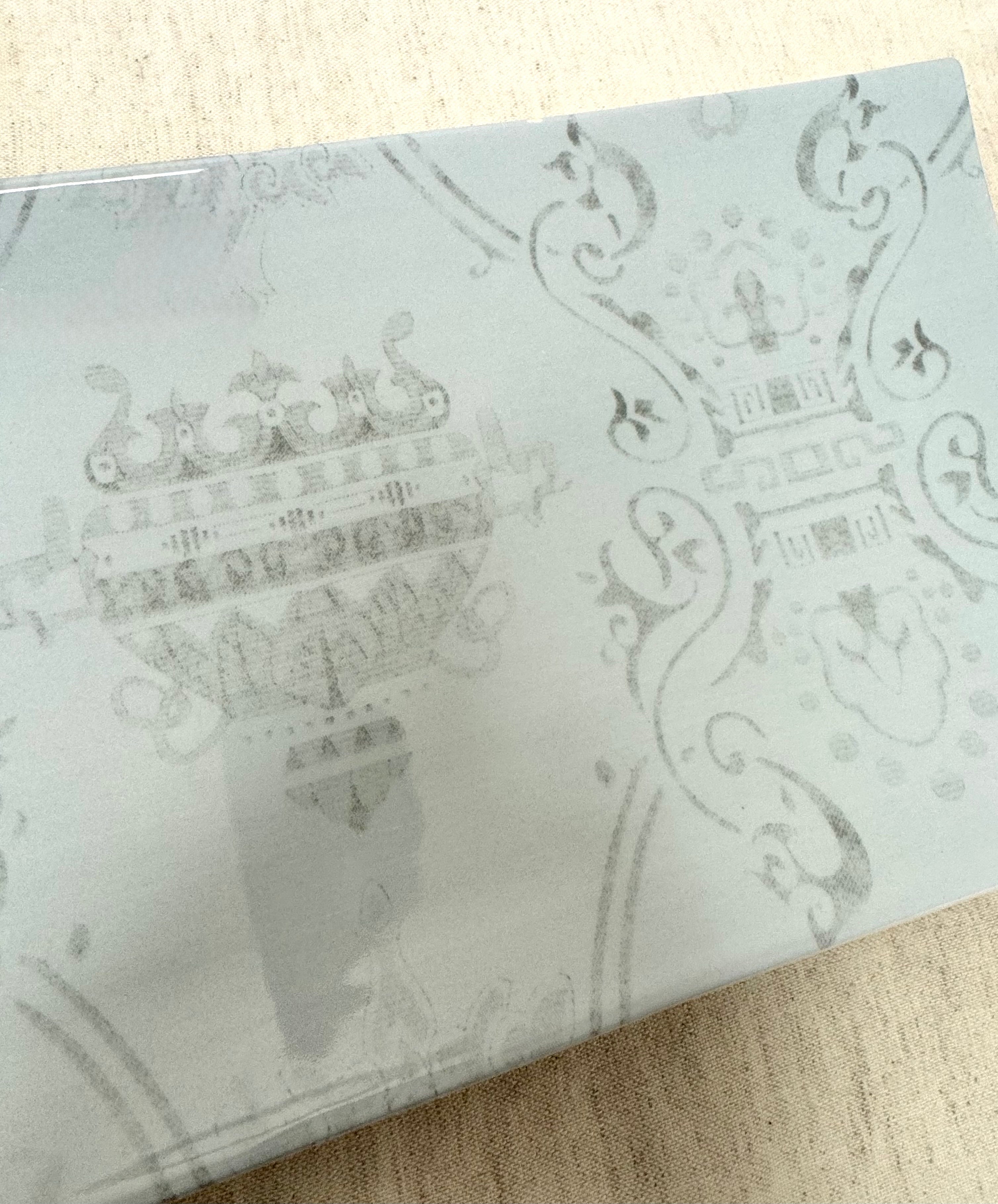 Light Blue French Motif Ceramic Tray