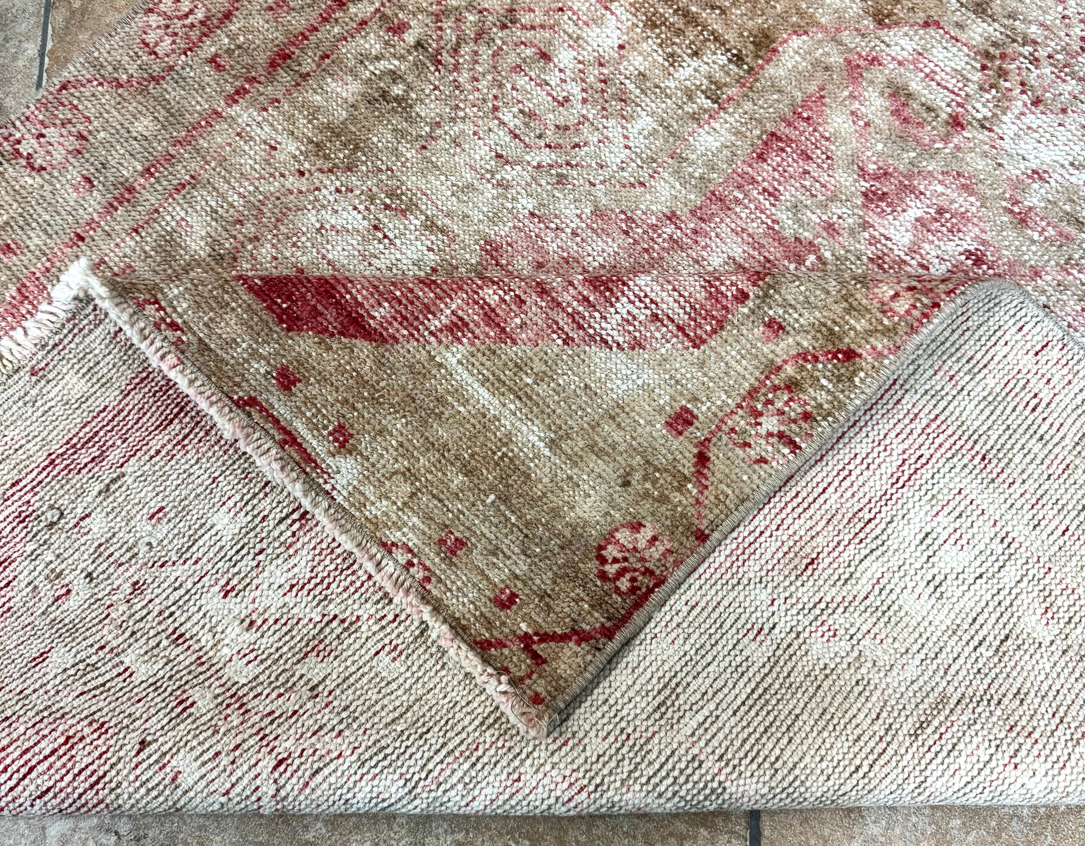 Turkish Oushak Hand-woven Distressed 10'-5" x 3'-6" Runner