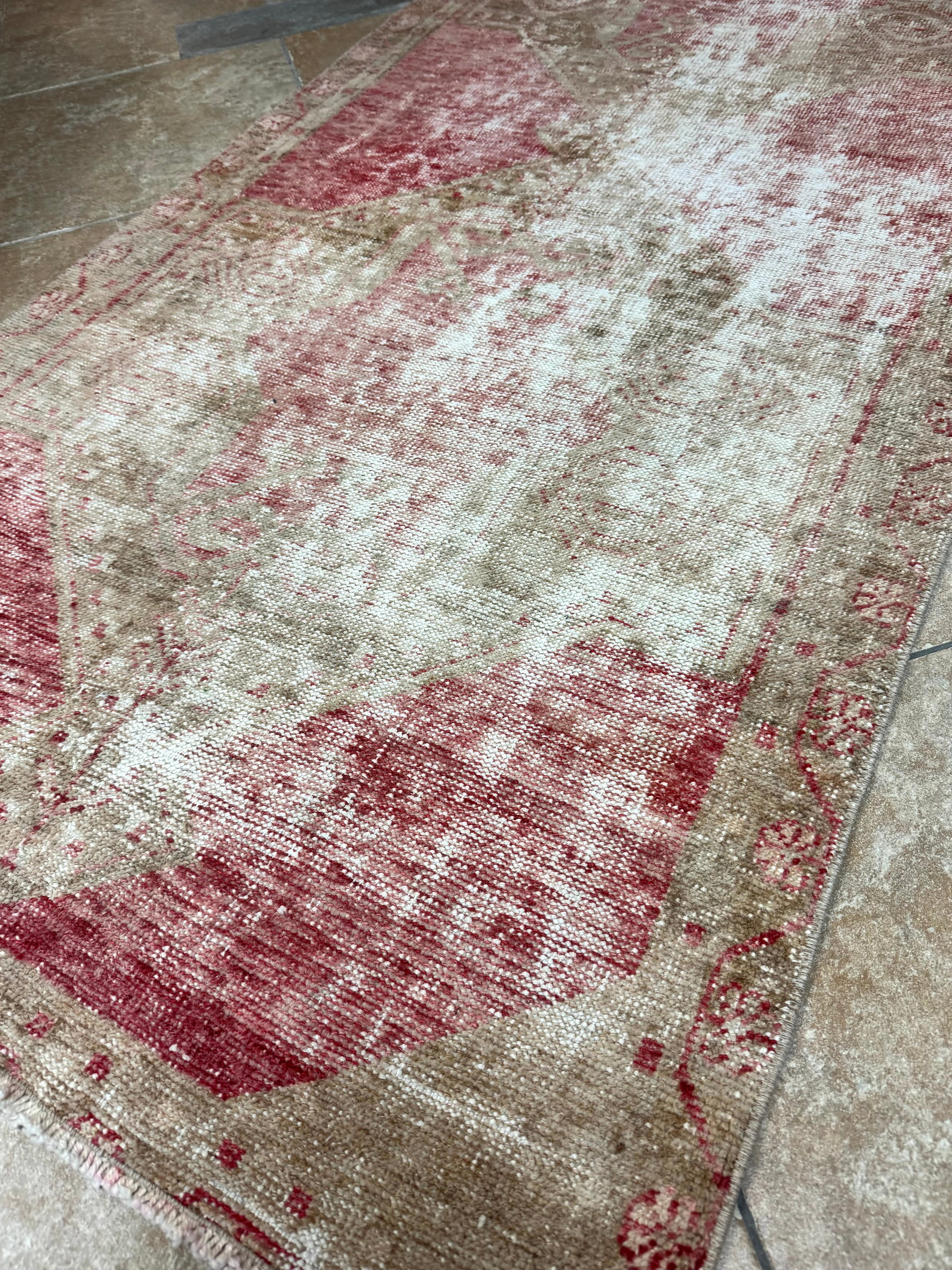 Turkish Oushak Hand-woven Distressed 10'-5" x 3'-6" Runner