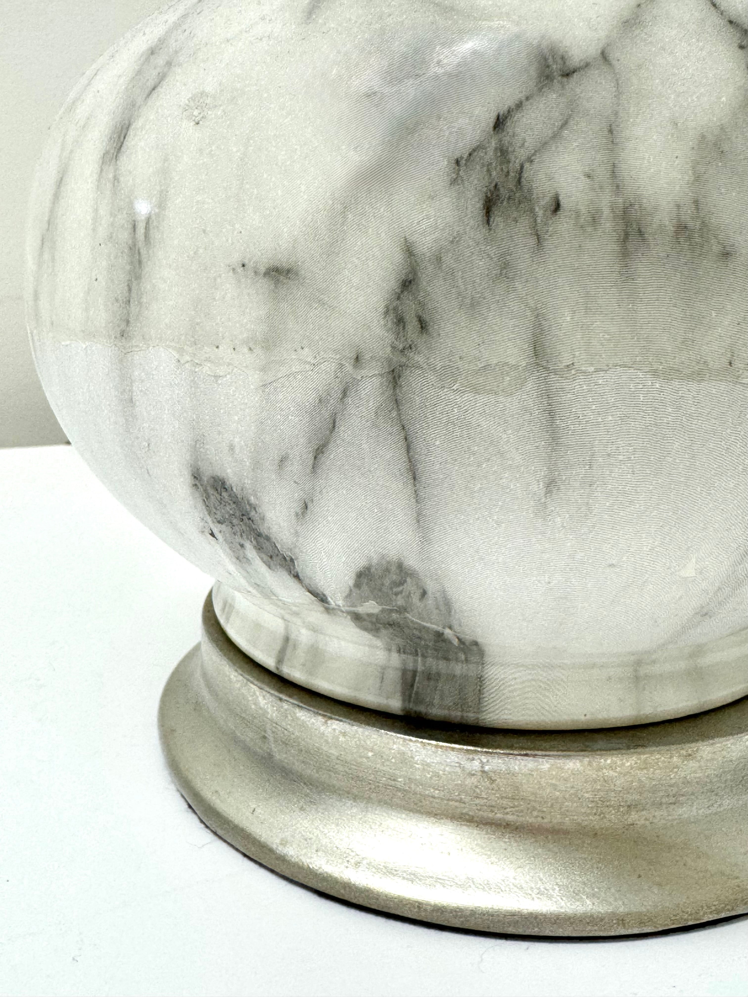 Faux White Marble Gourd Lamp
