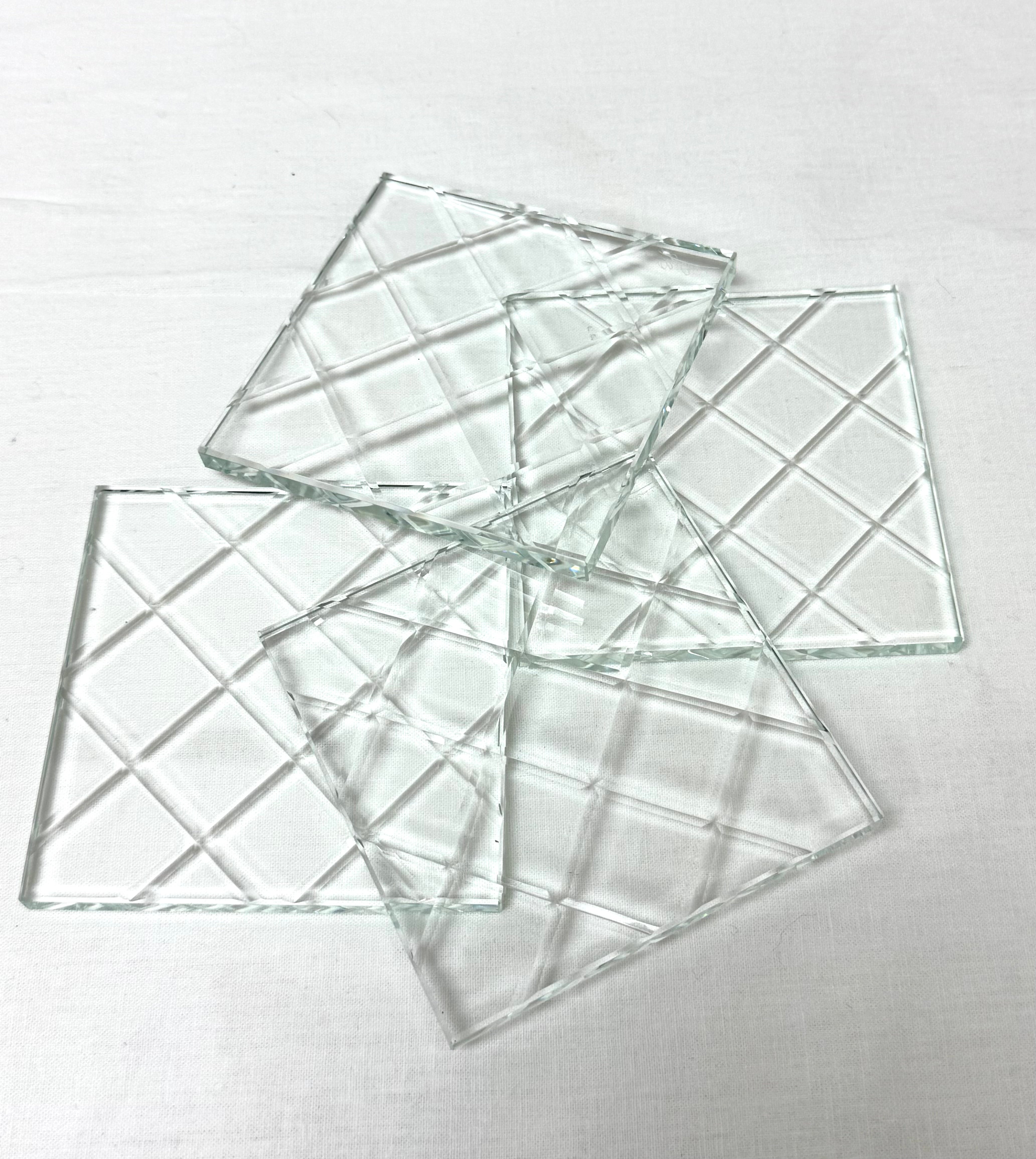 OLEG CASSINI Cut Crystal Coasters Set of 4