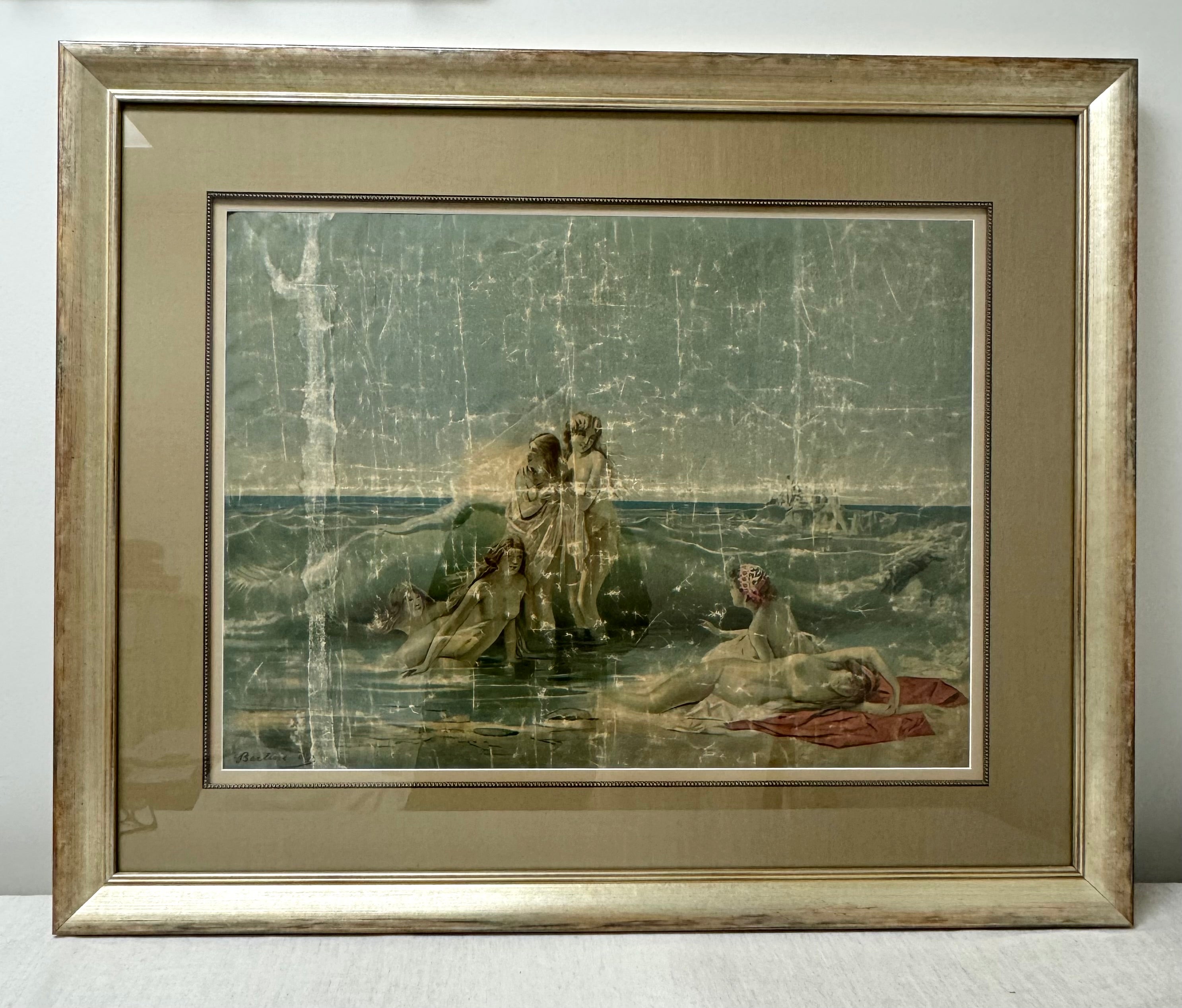 Water Nymphs Oil on Cloth Painting