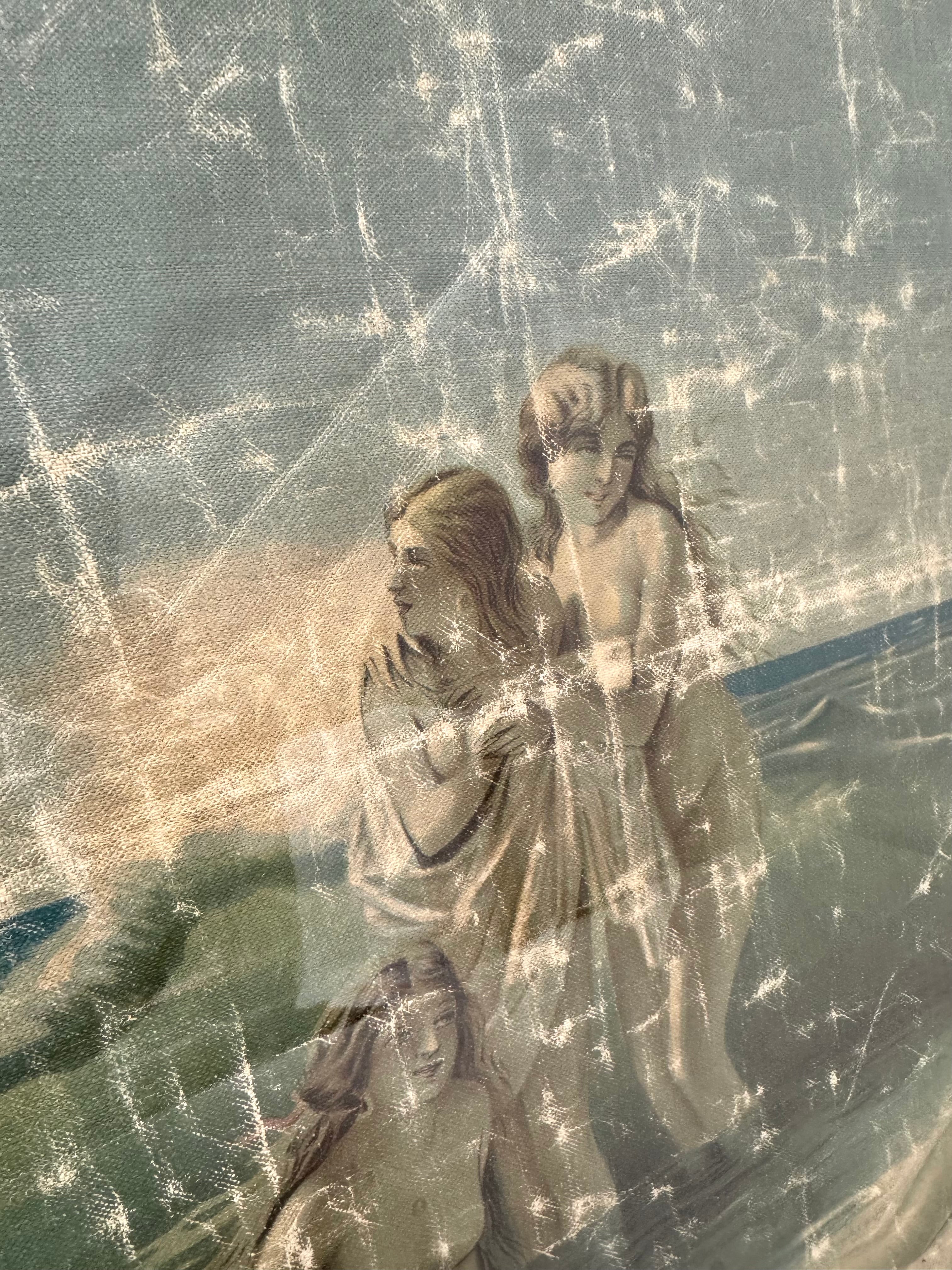 Water Nymphs Oil on Cloth Painting