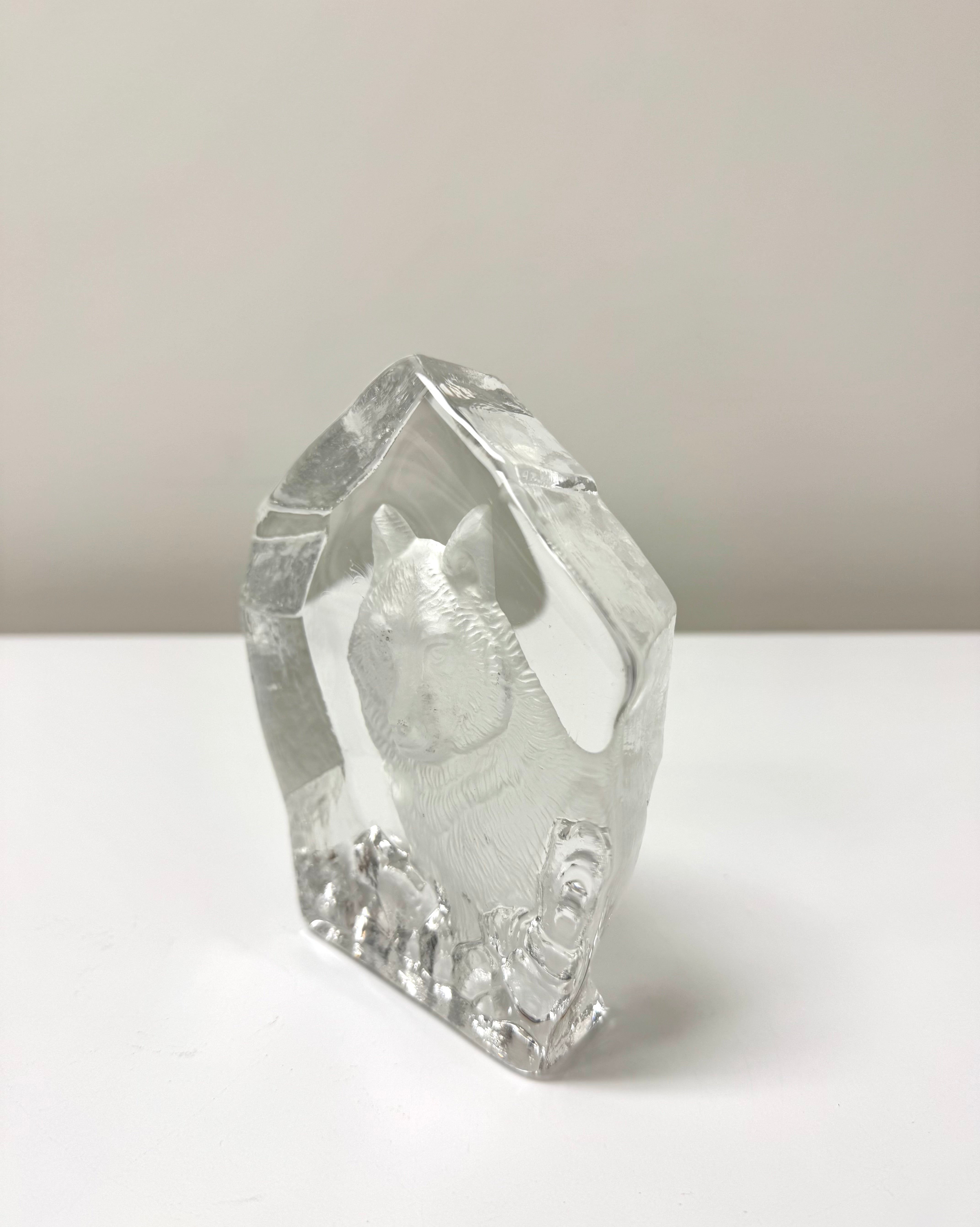 Crystal Wolf Sculpture