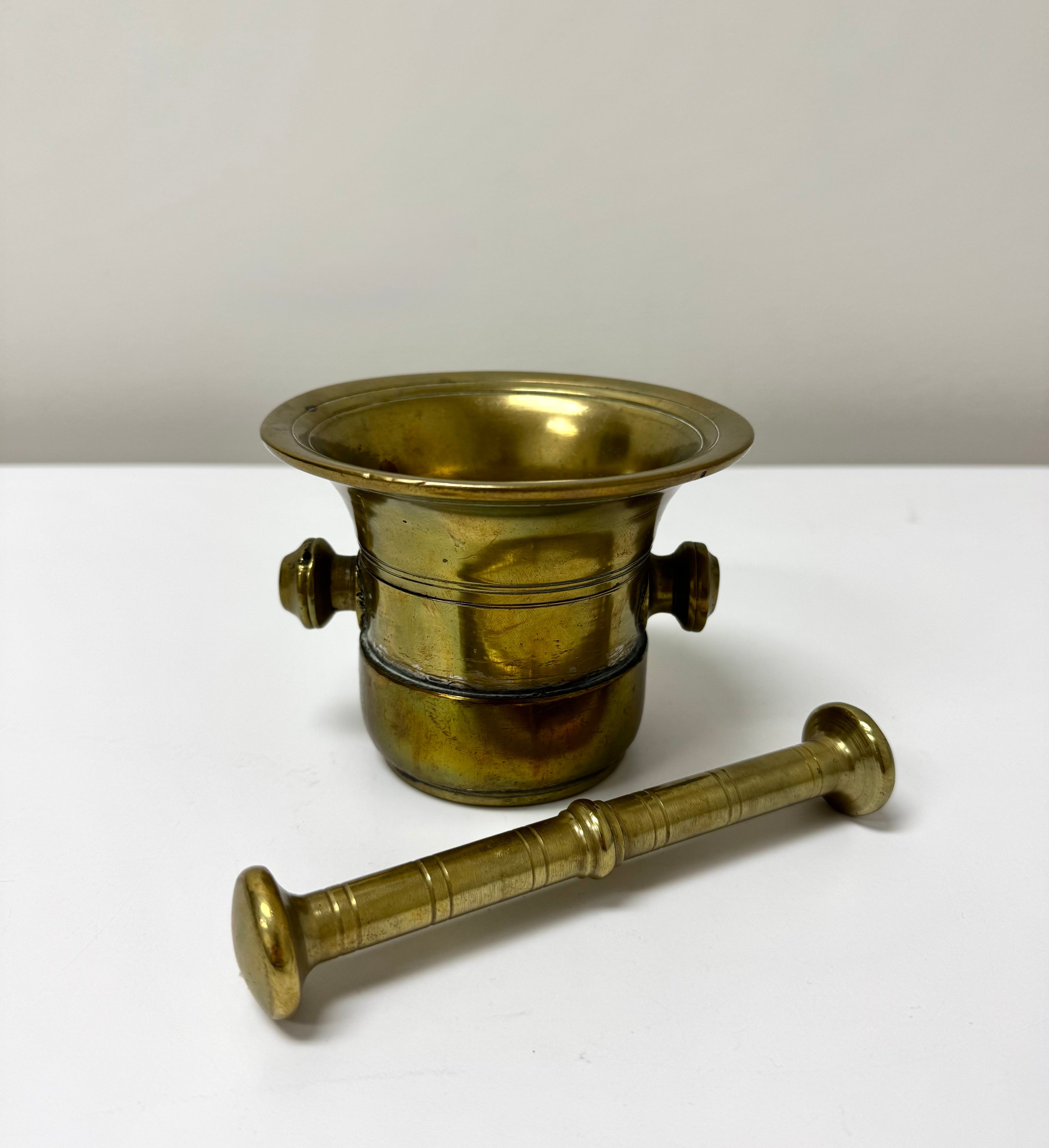 Vintage Solid Brass Apothecary Mortar and Pestle