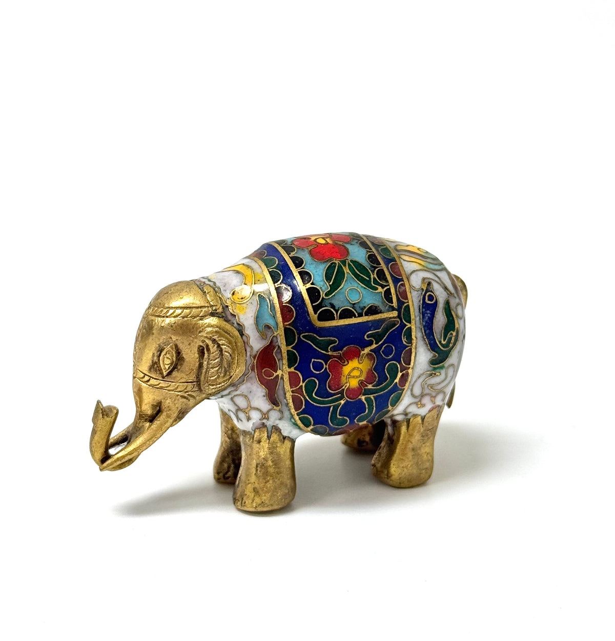 Vintage Chinese Cloisonne 2-1/8" Elephant Figurine