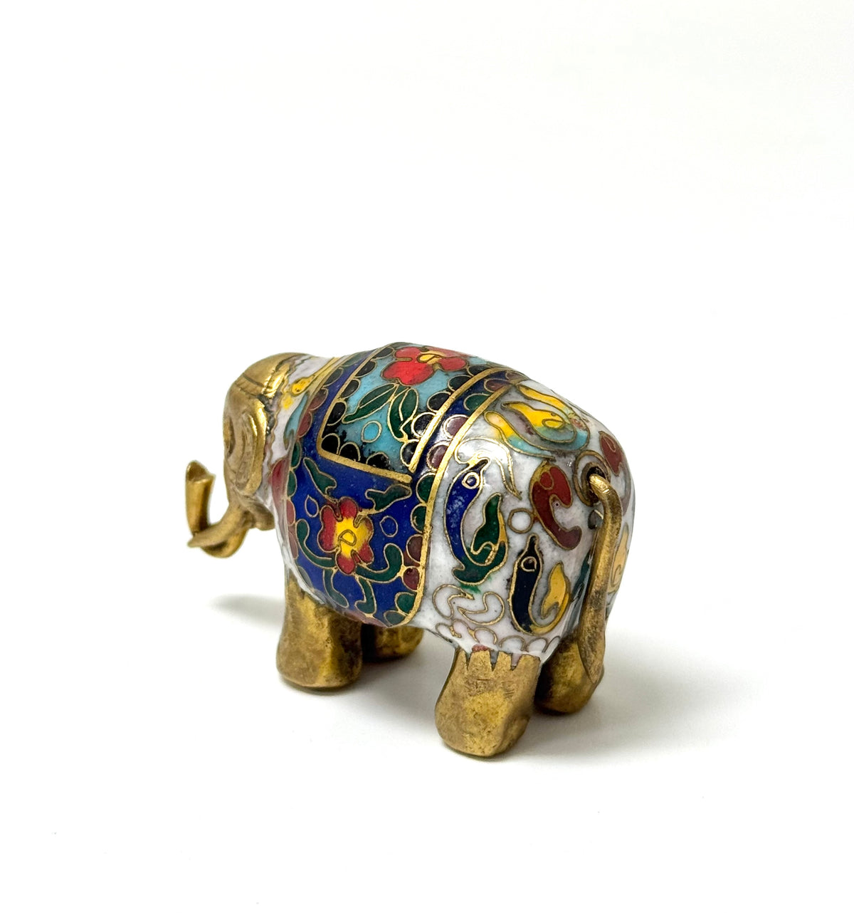 Vintage Chinese Cloisonne 2-1/8" Elephant Figurine