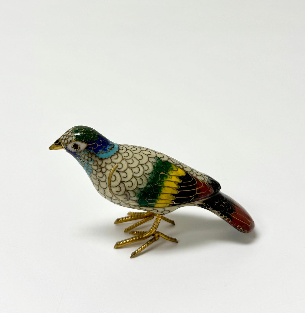 Vintage Chinese Cloisonne 4" Bird Figurine