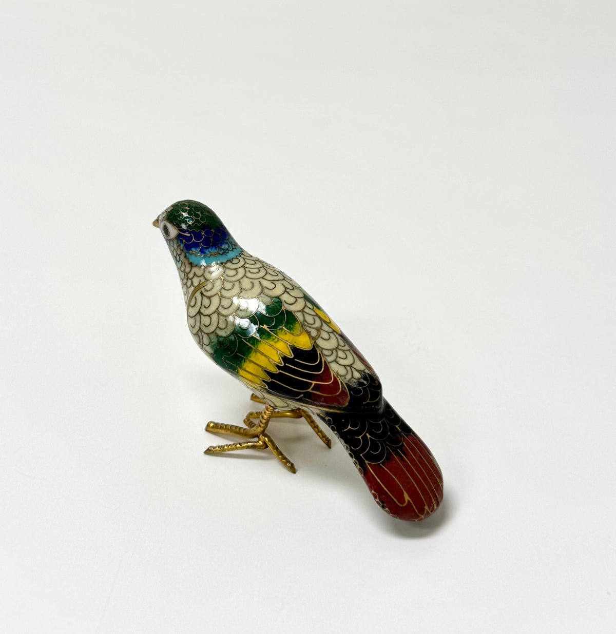 Vintage Chinese Cloisonne 4" Bird Figurine
