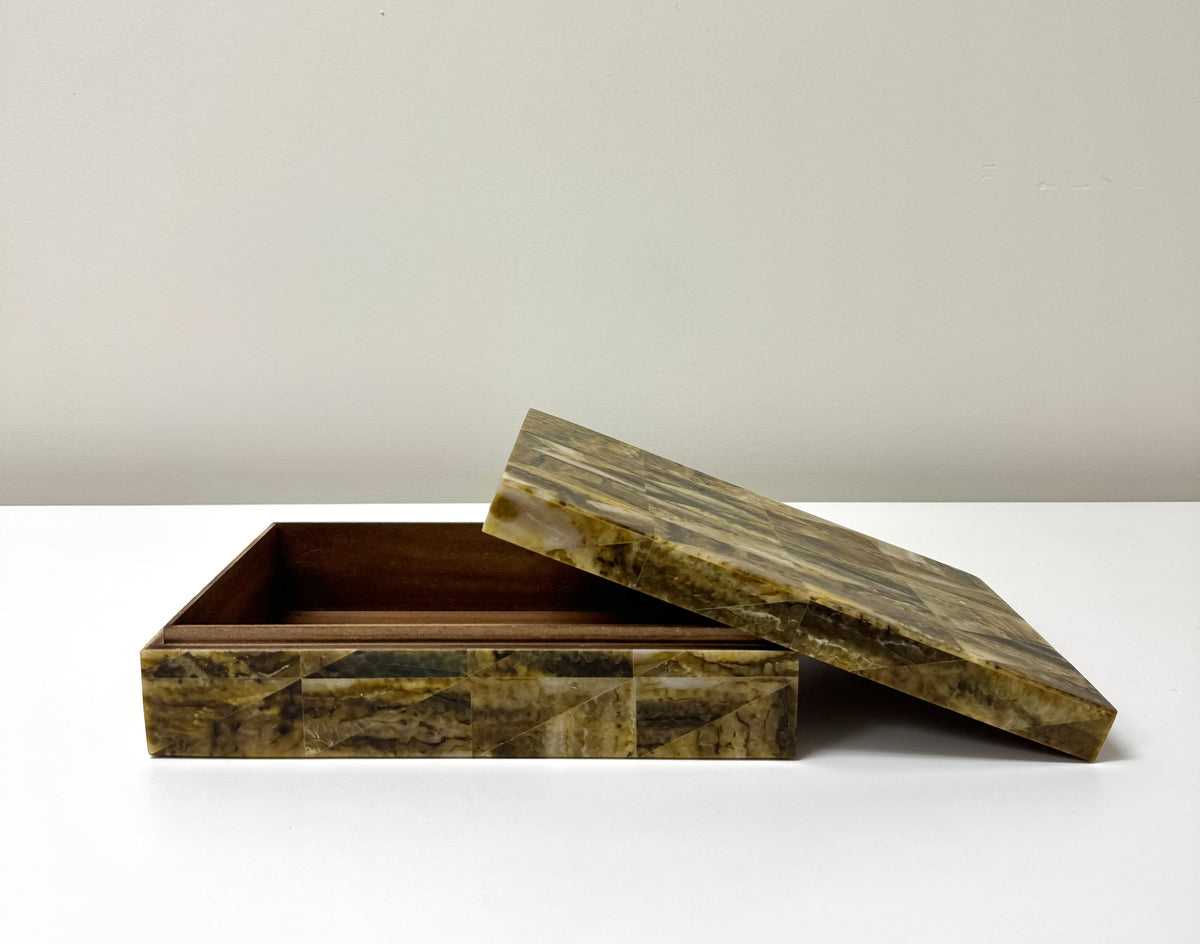 Amber Geometric Mosaic Box