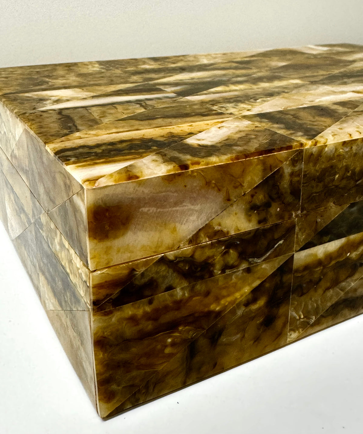 Amber Geometric Mosaic Box