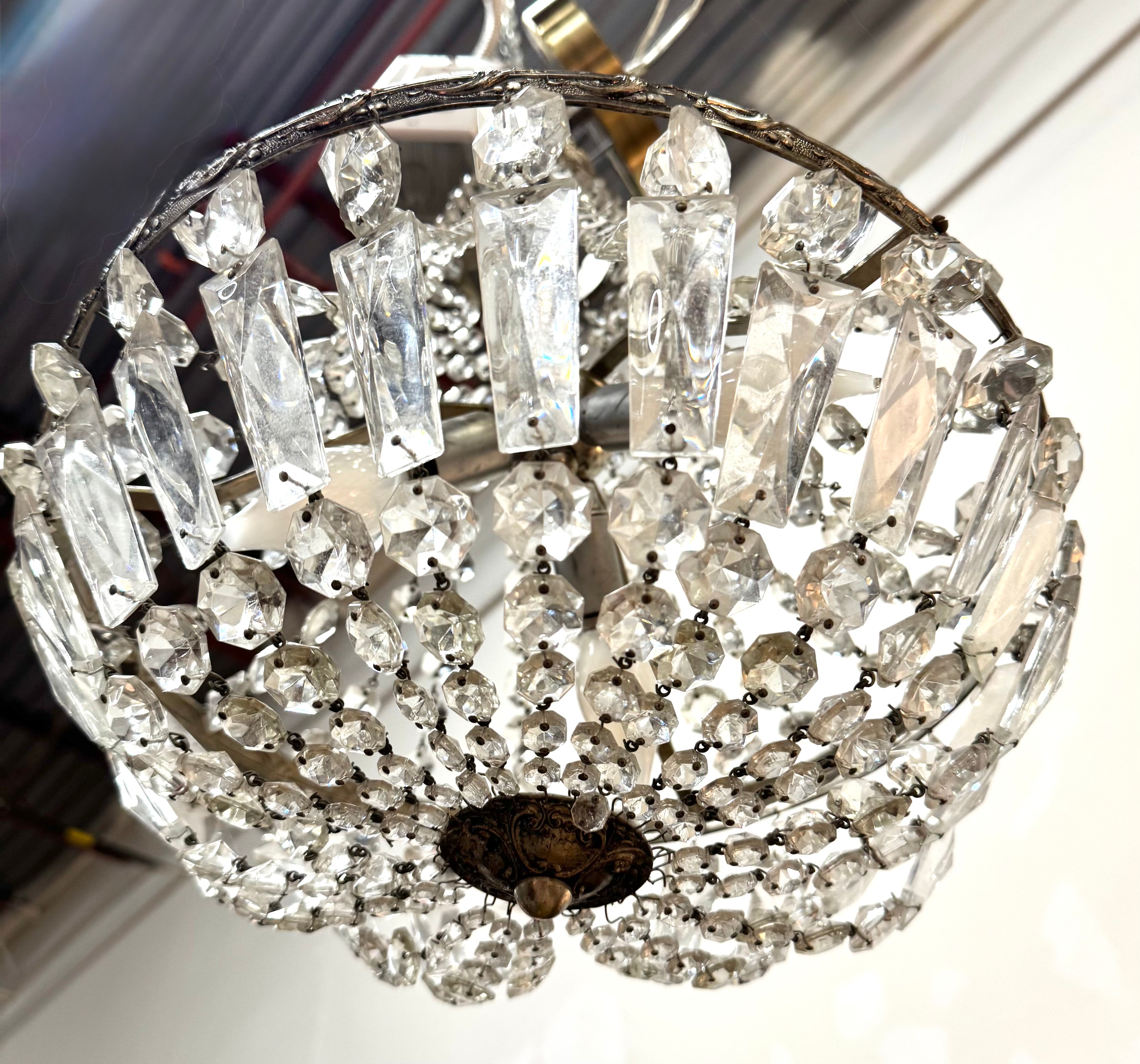 Petite French Empire Crystal Chandelier