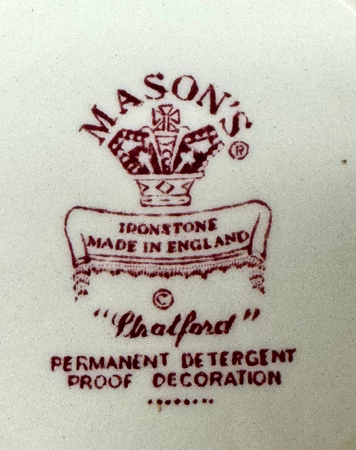 Vintage MASON'S 'Stratford' Red Covered Bowl