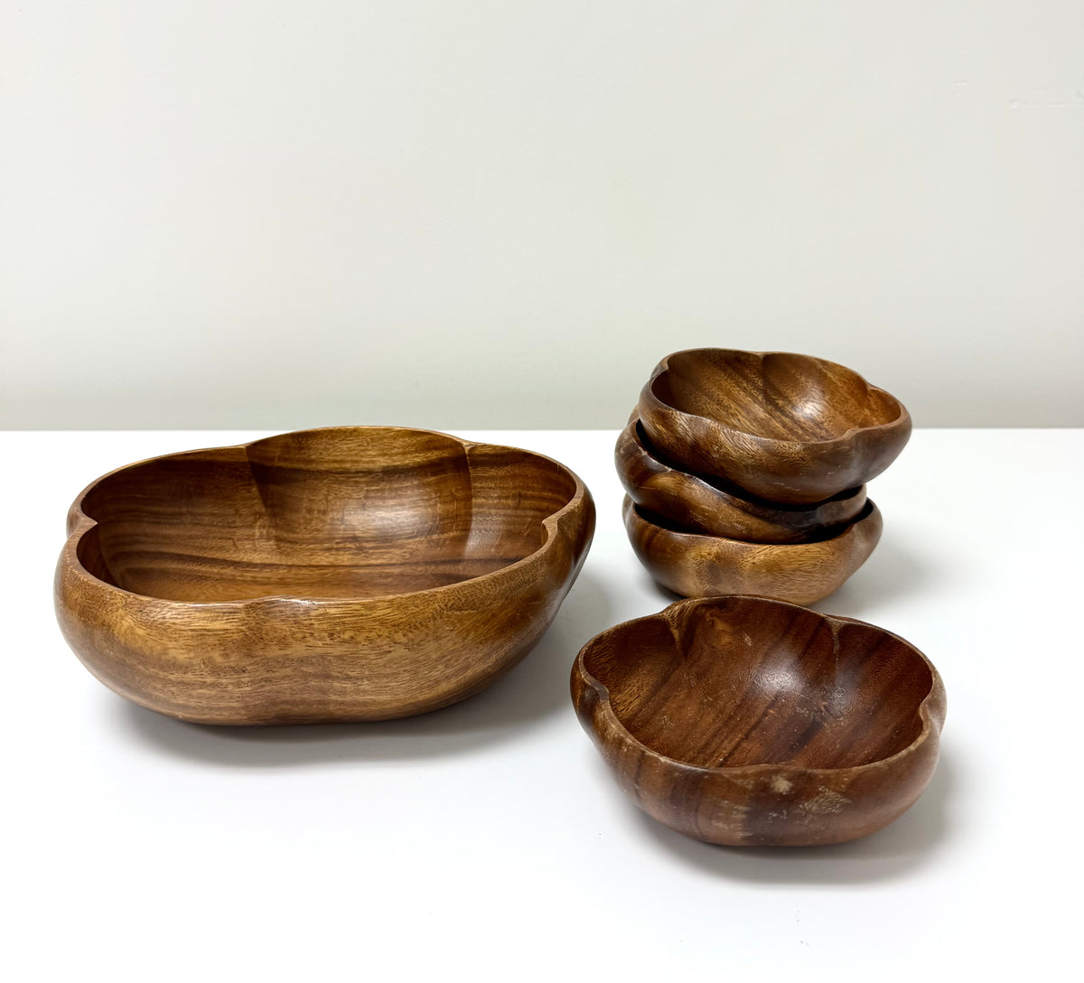 Vintage Monkey Pod Wood Salad Set