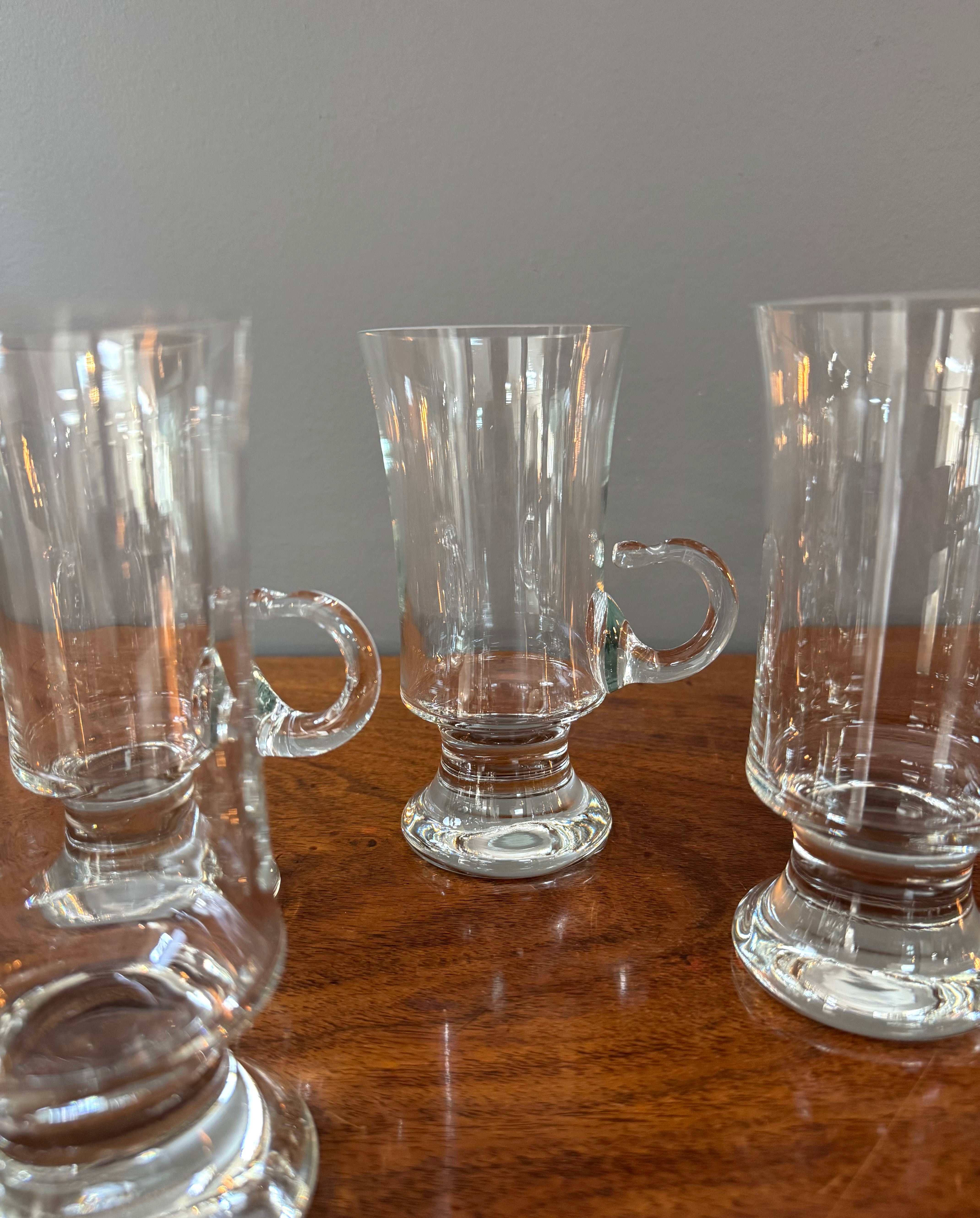Glass Irish Coffee Mugs Set of 4