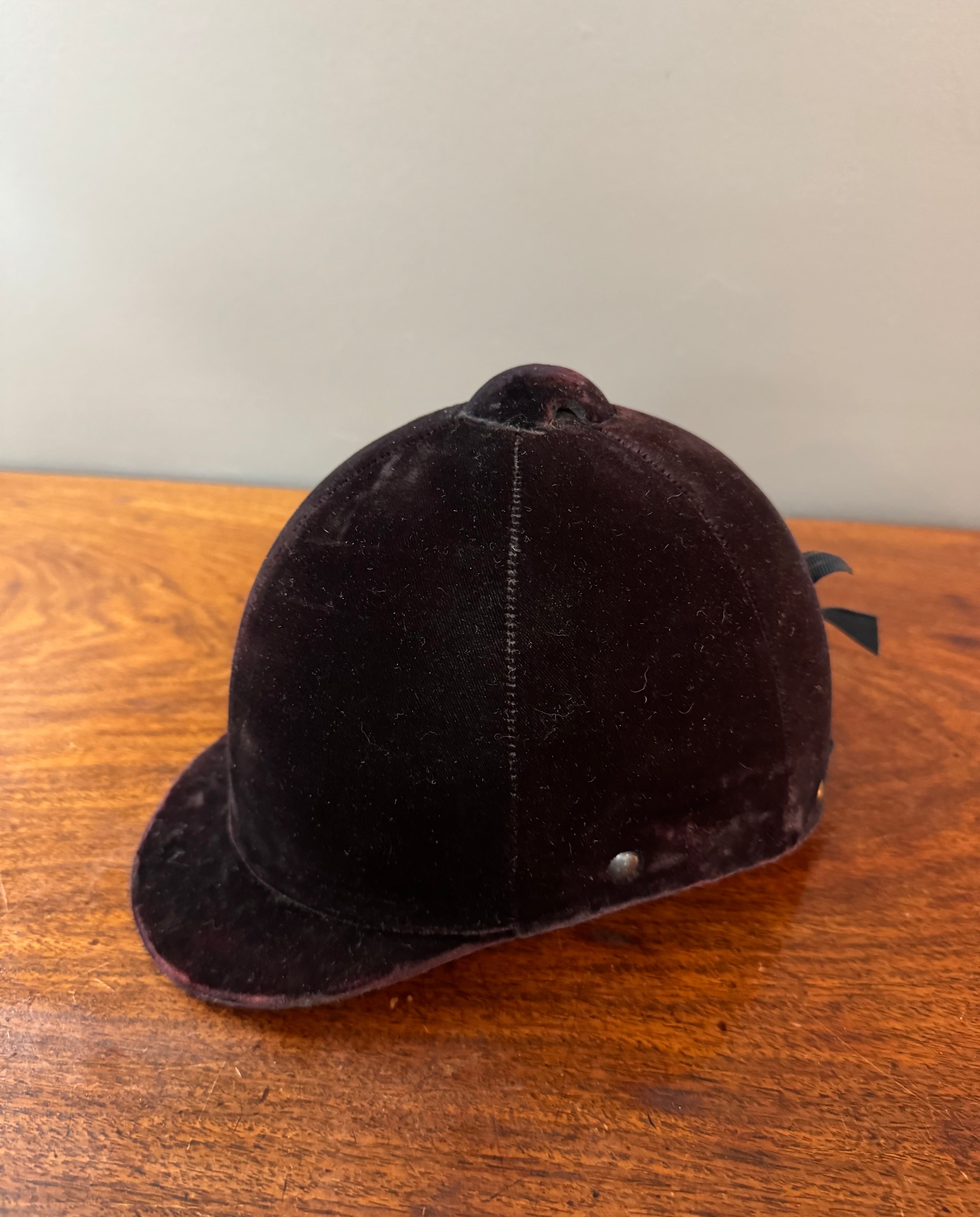 Vintage Black Velvet Riding Helmet