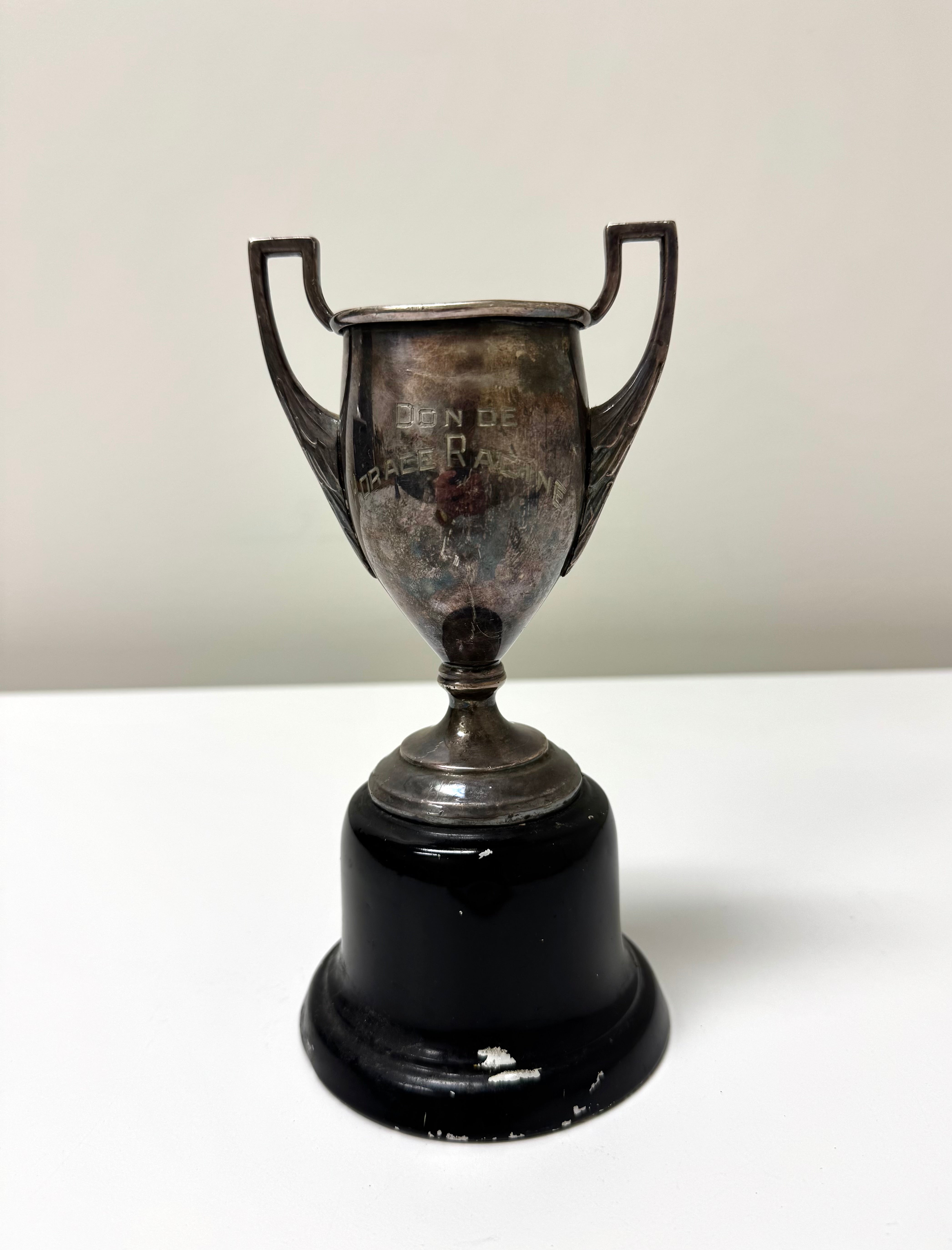 Aged Silver Metal Decorative Trophy