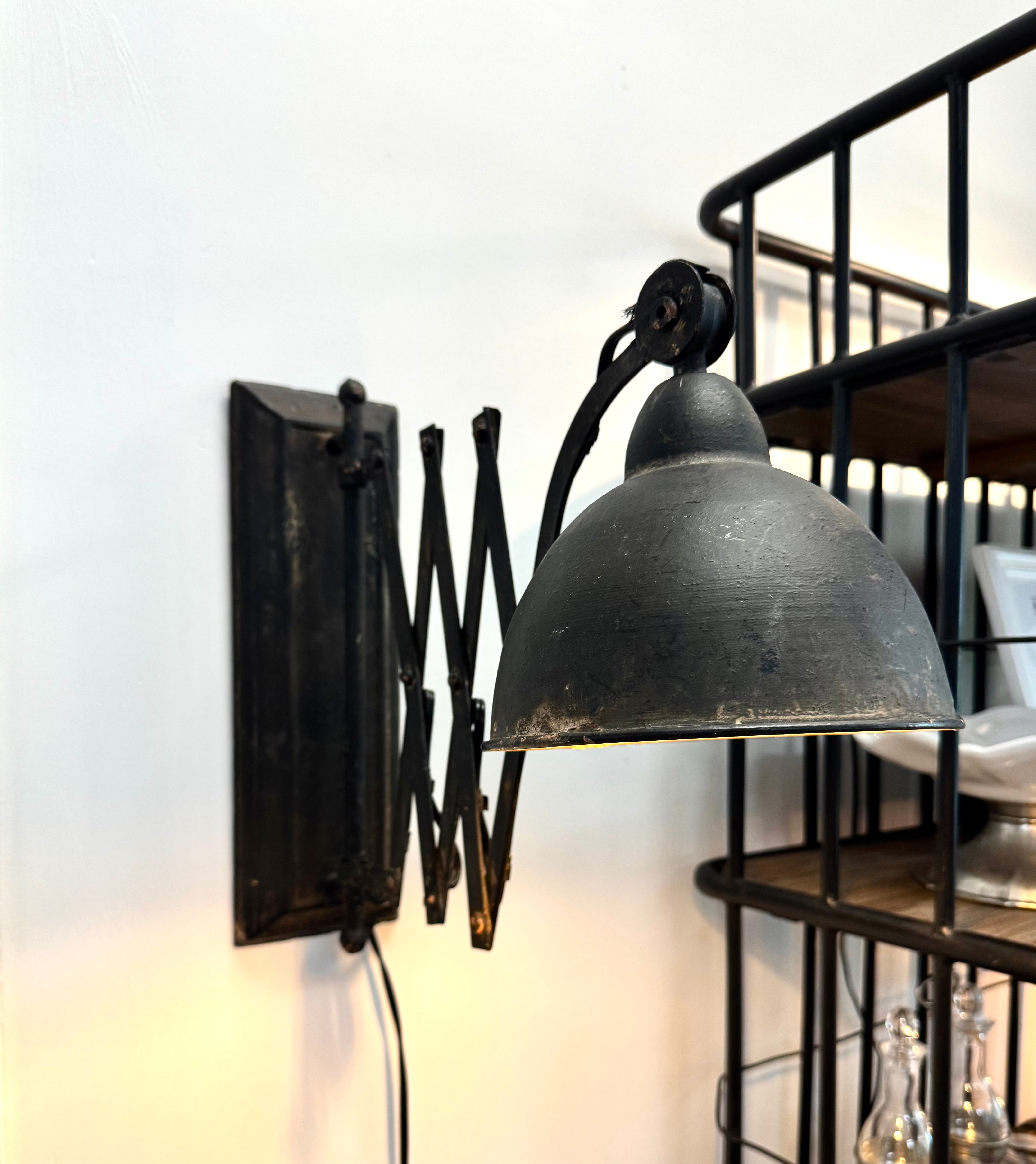 Industrial Metal Accordian Wall Light