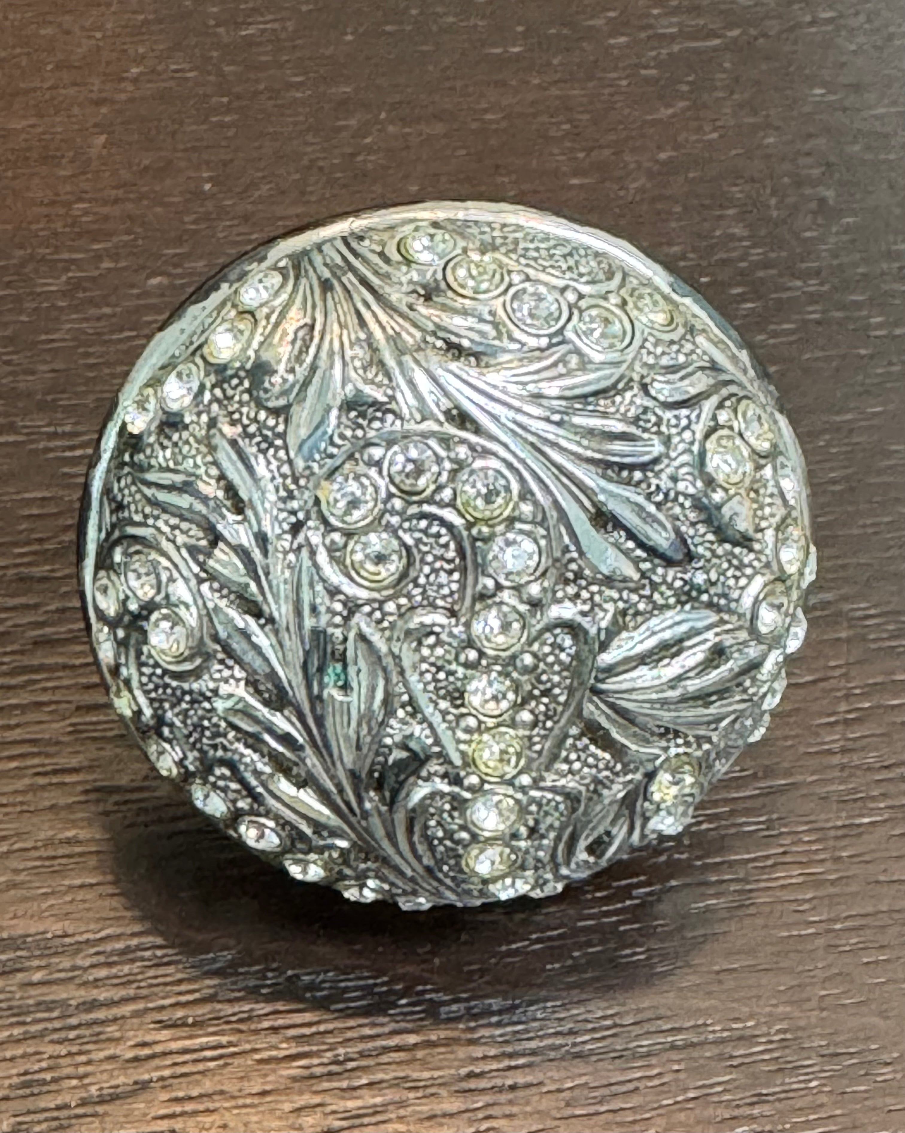 EDGAR BEREBI 'Glendale Court' Burnished Silver & Swarovski Knob