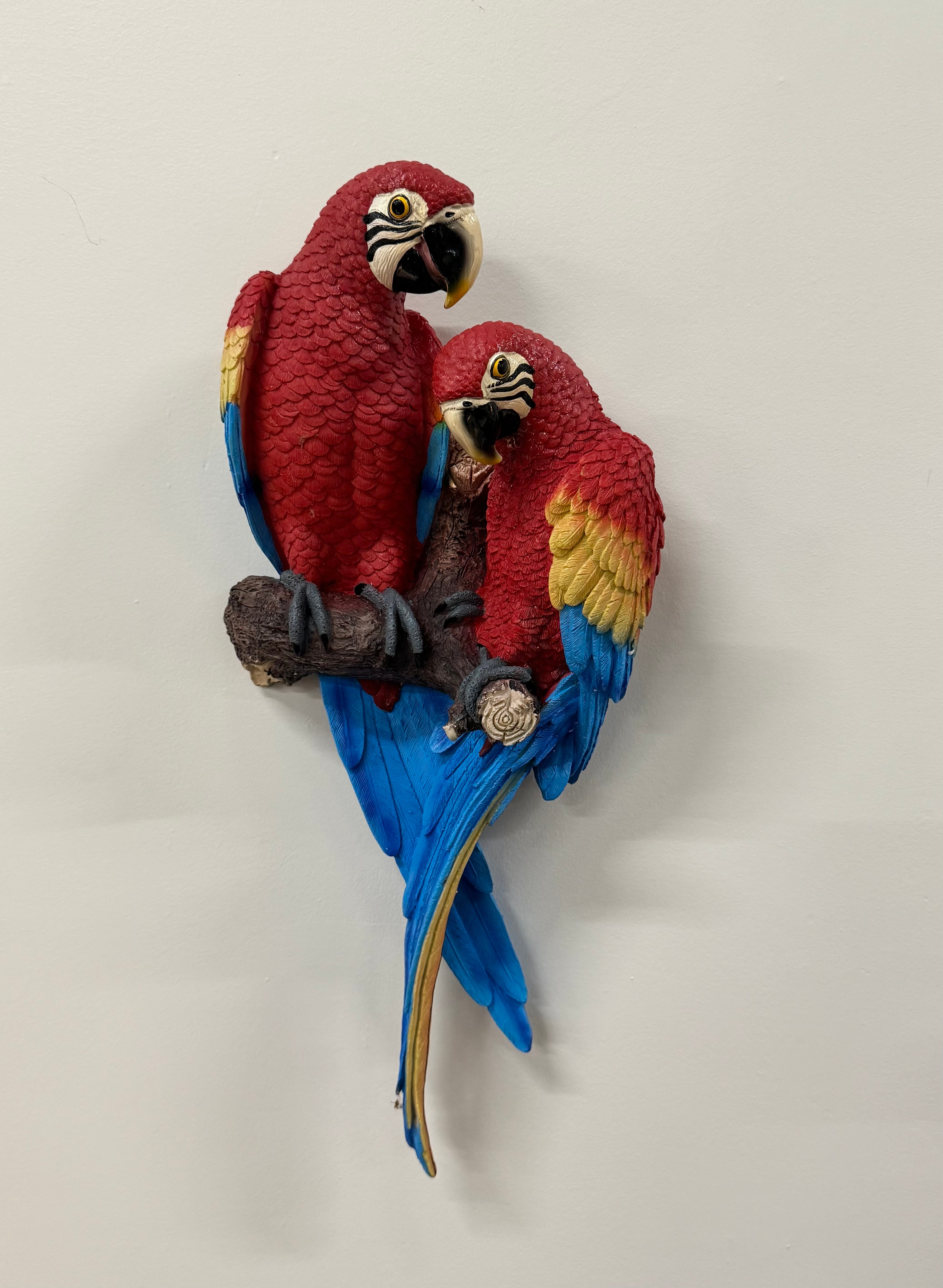 Tropical Scarlet Macaws Resin Wall Decor
