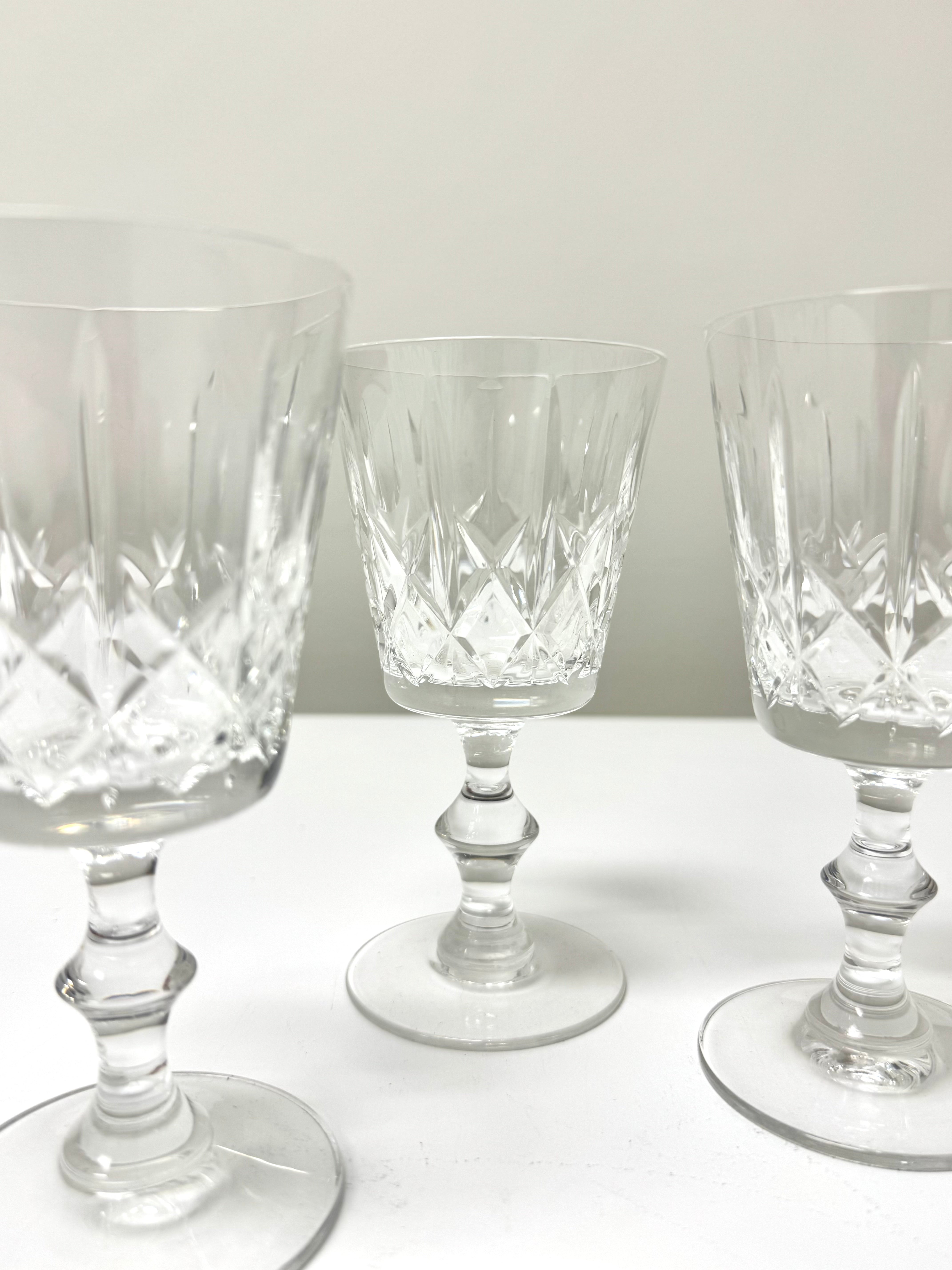 Cross and Olive Crystal Wine Glasses Set of 3