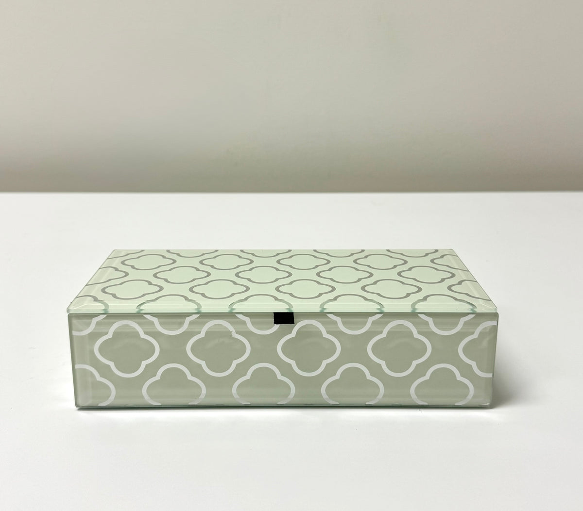 Mint Green Glass Hinged Box