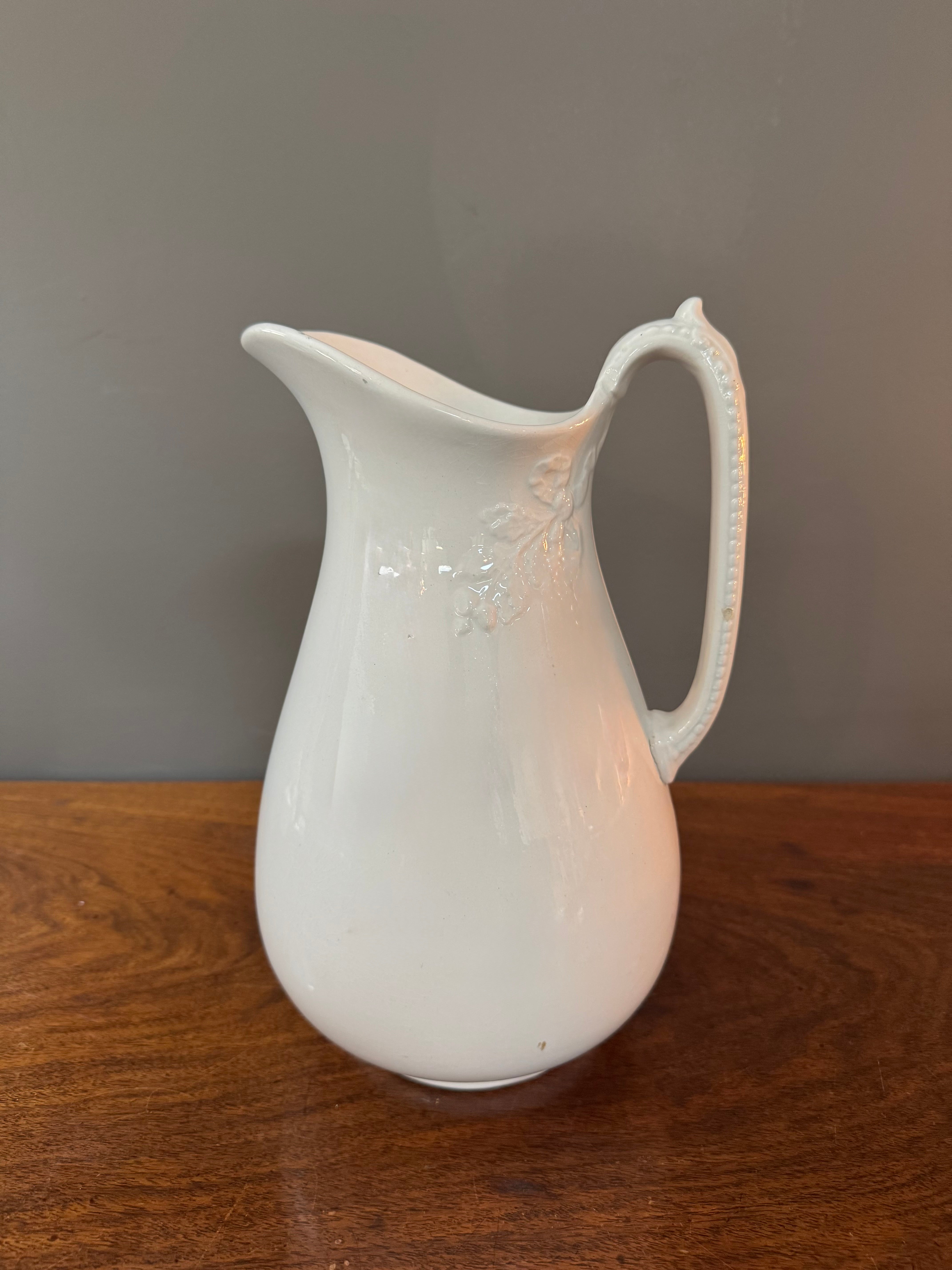 Antique W&E CORN BURSLEM 12" Ironstone Pitcher