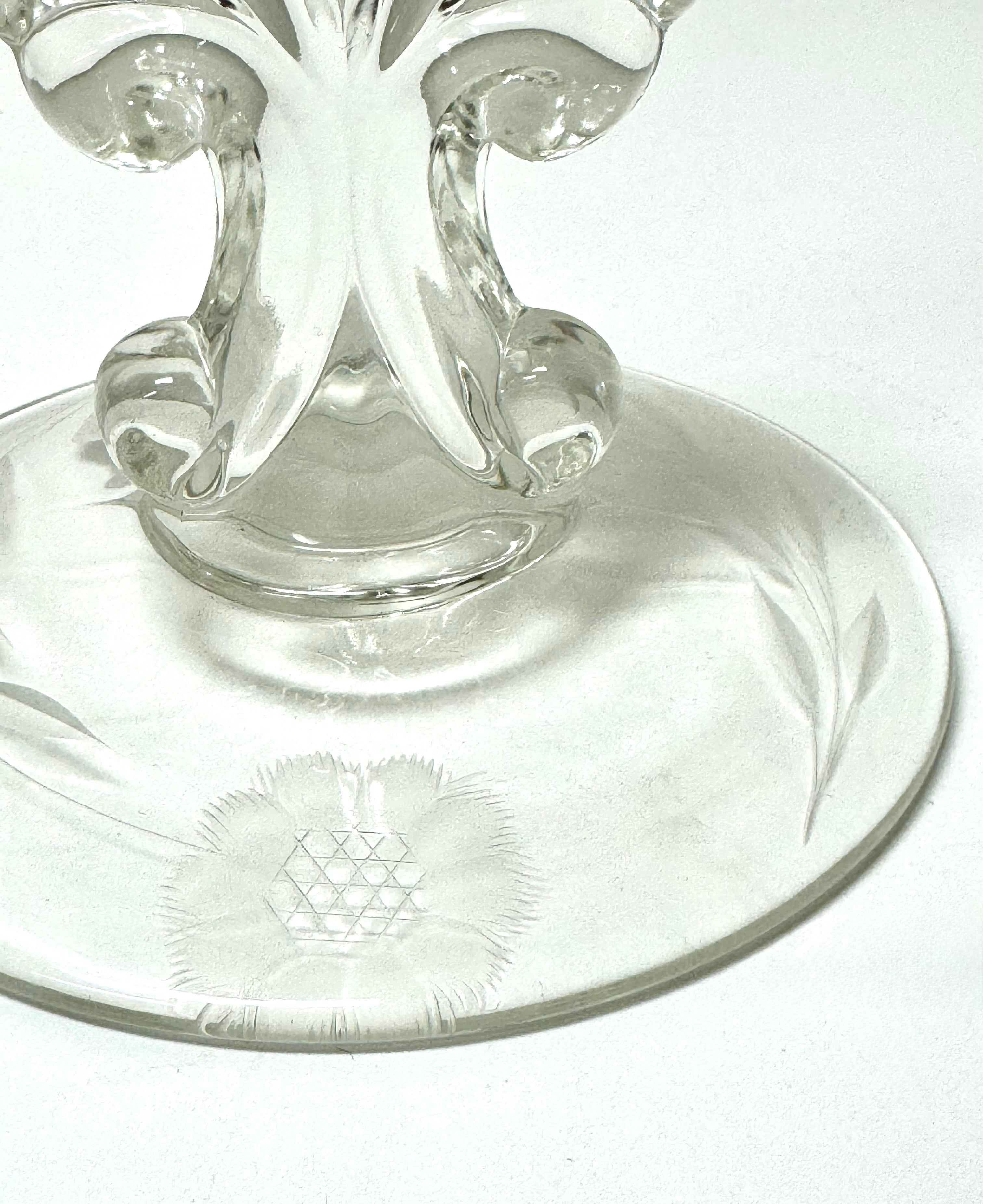 Vintage Cornflower Glass Candle Holder