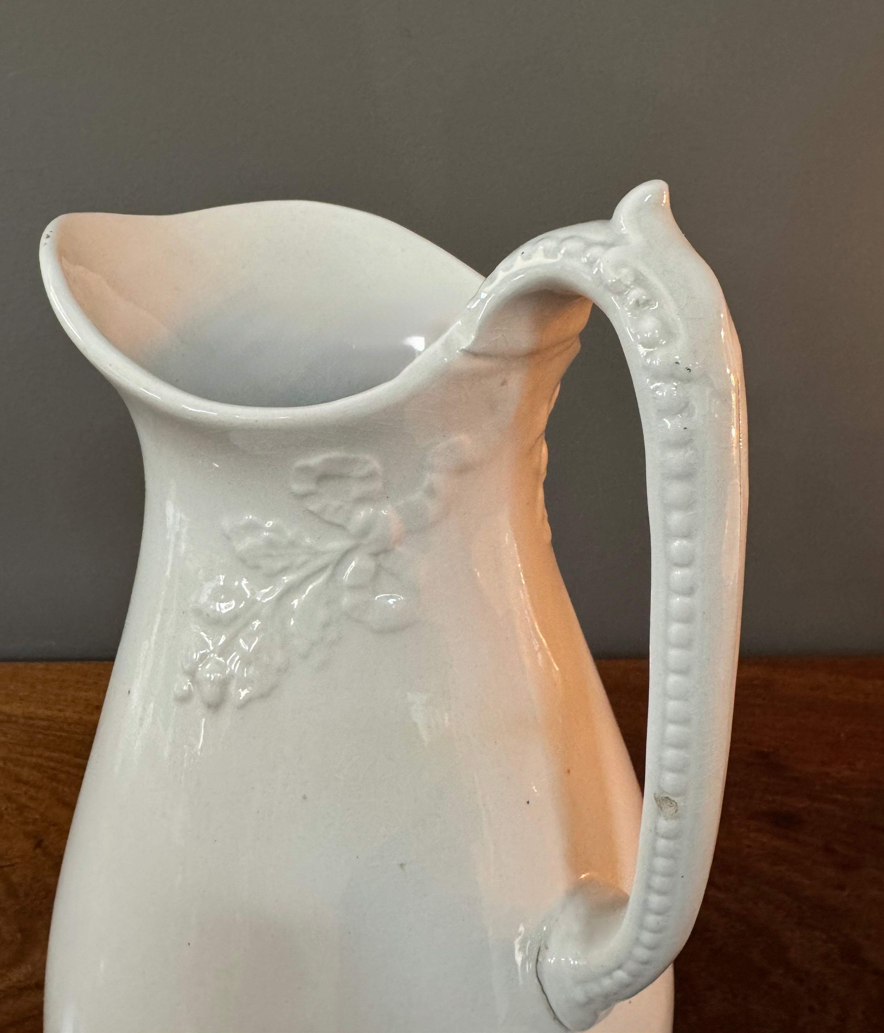 Antique W&E CORN BURSLEM 12" Ironstone Pitcher