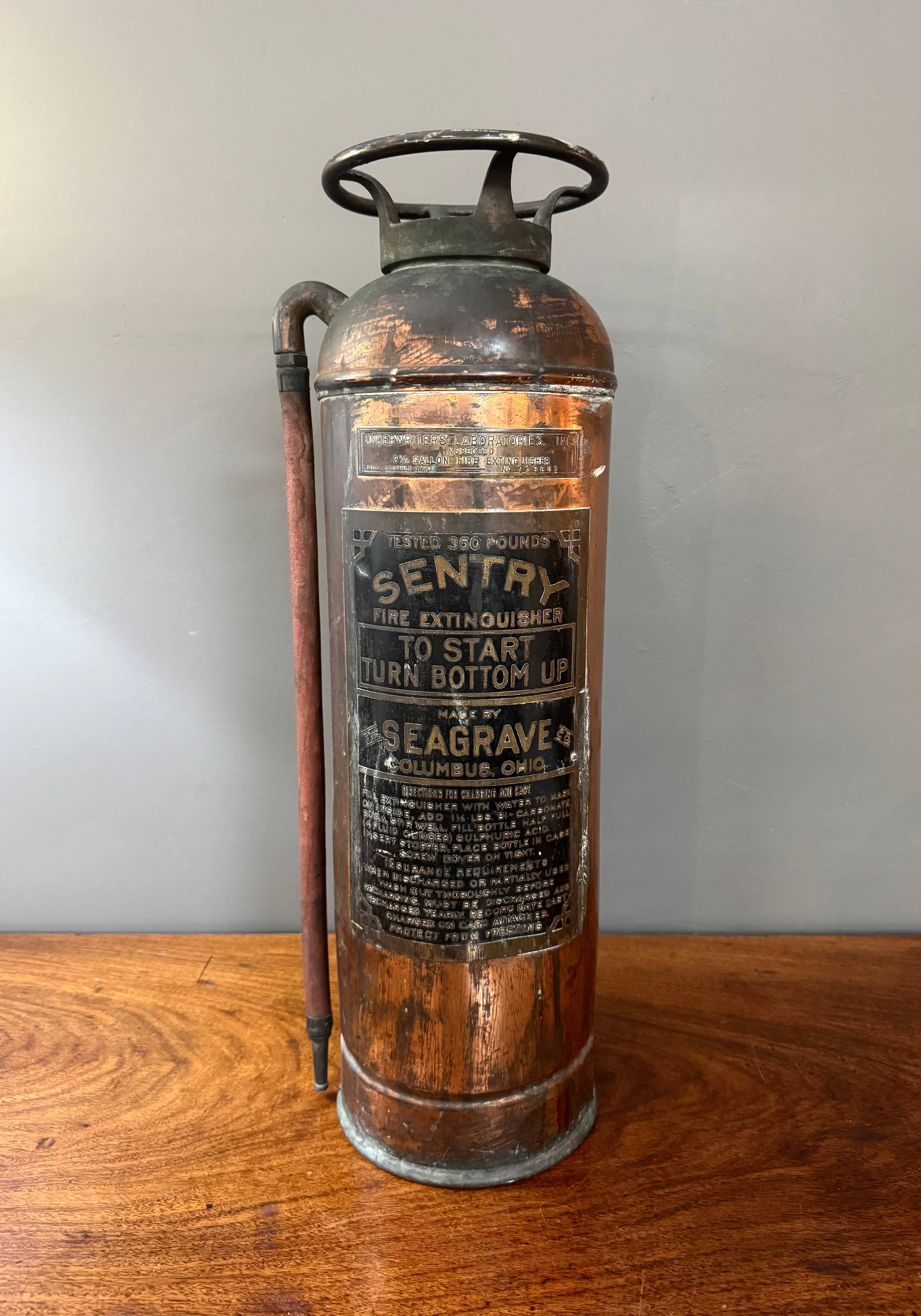 Antique Copper Fire Extinguisher