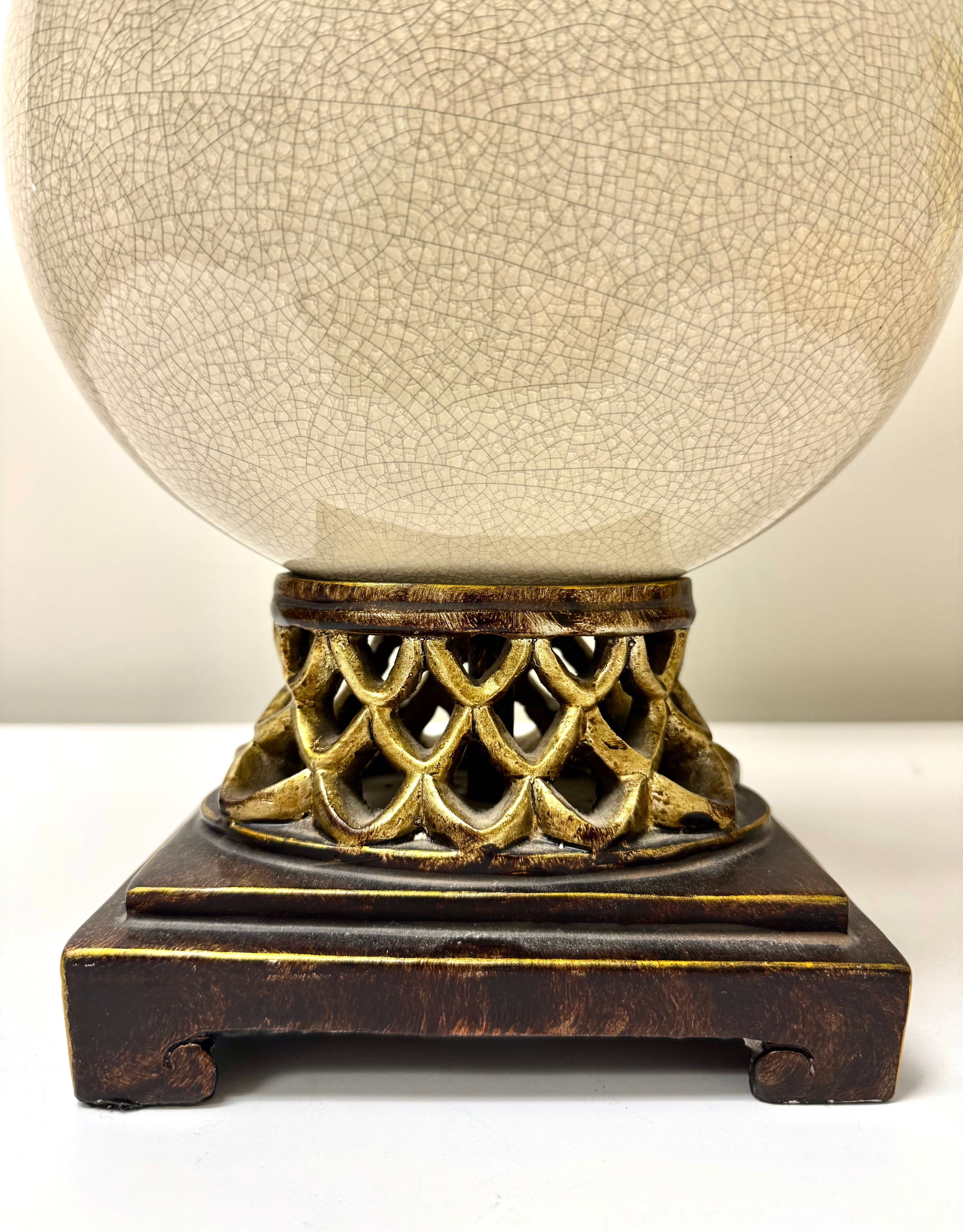 Crackled Ivory Ceramic Lamp