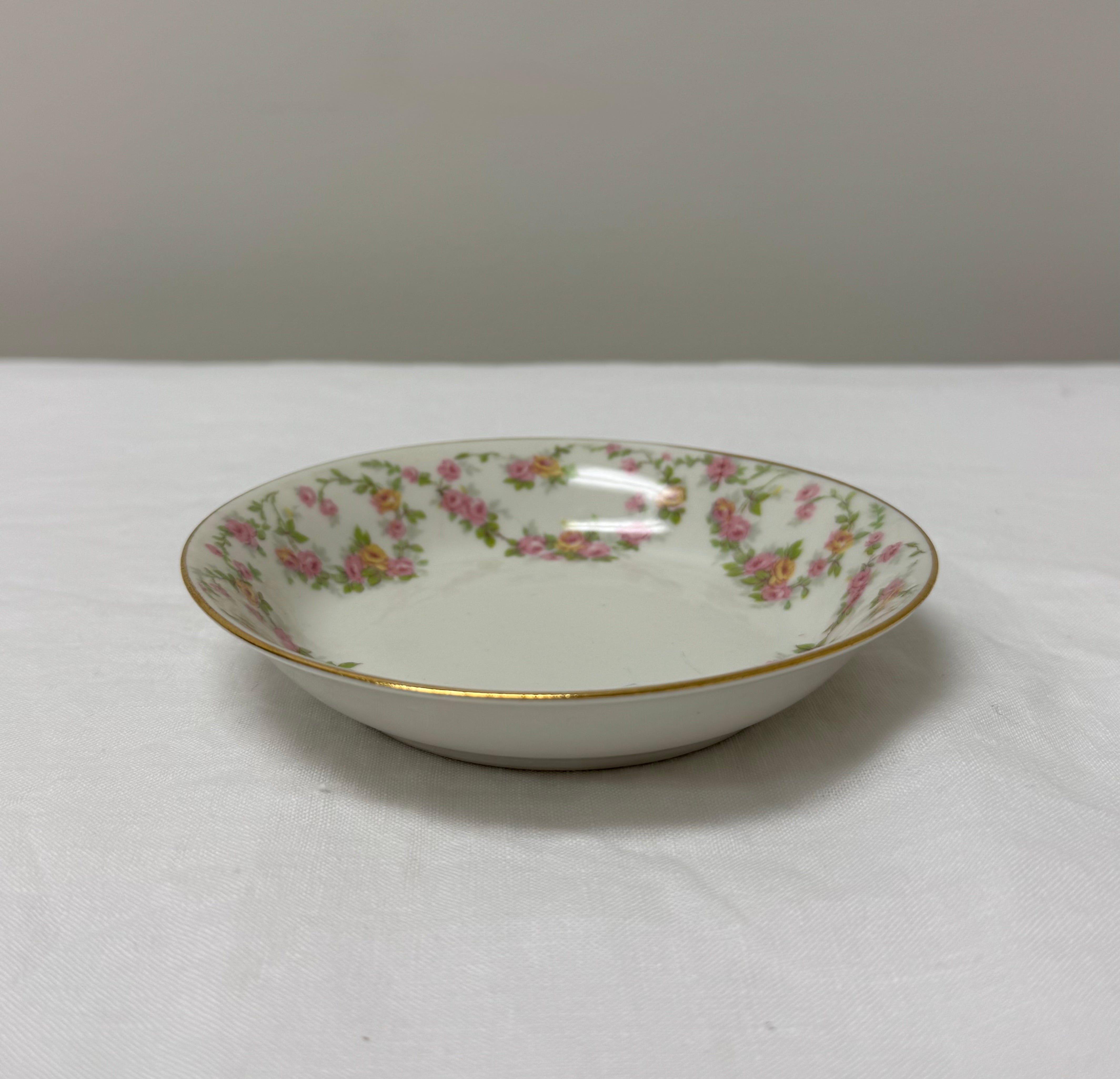 Antique Limoges 'Bridal Rose' 5" Dish