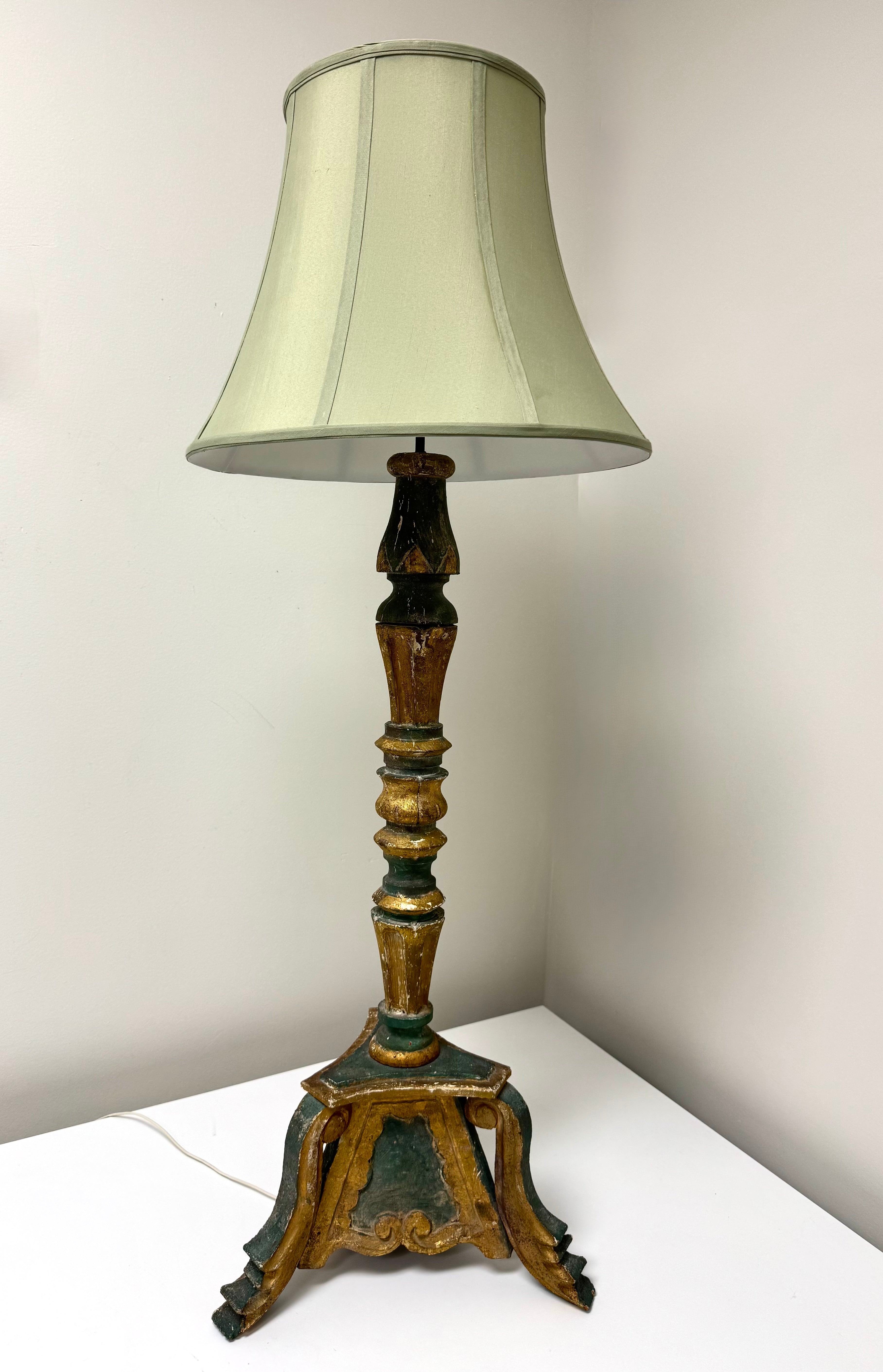 Vintage Florentine Teal & Gold Lamp