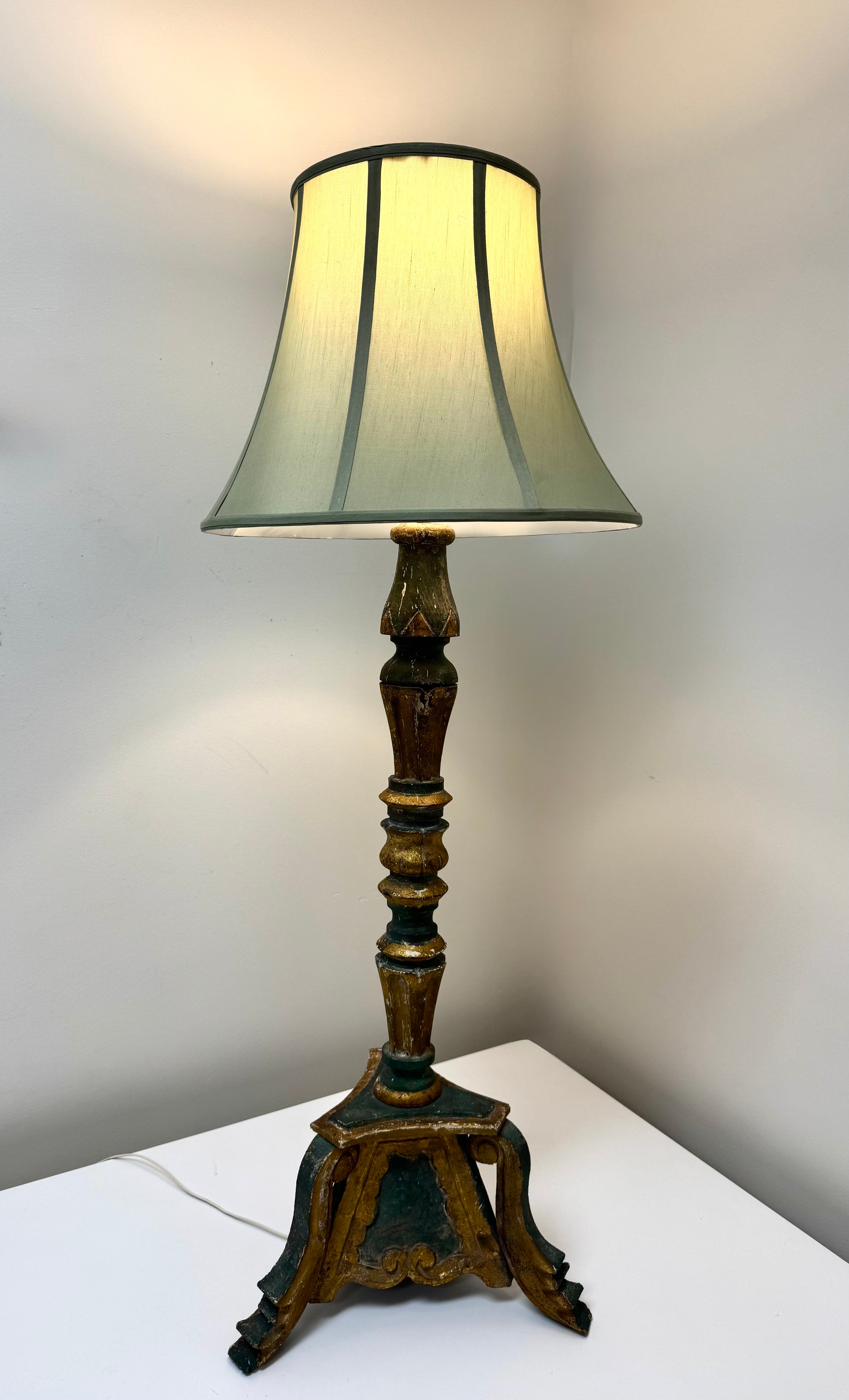Vintage Florentine Teal & Gold Lamp