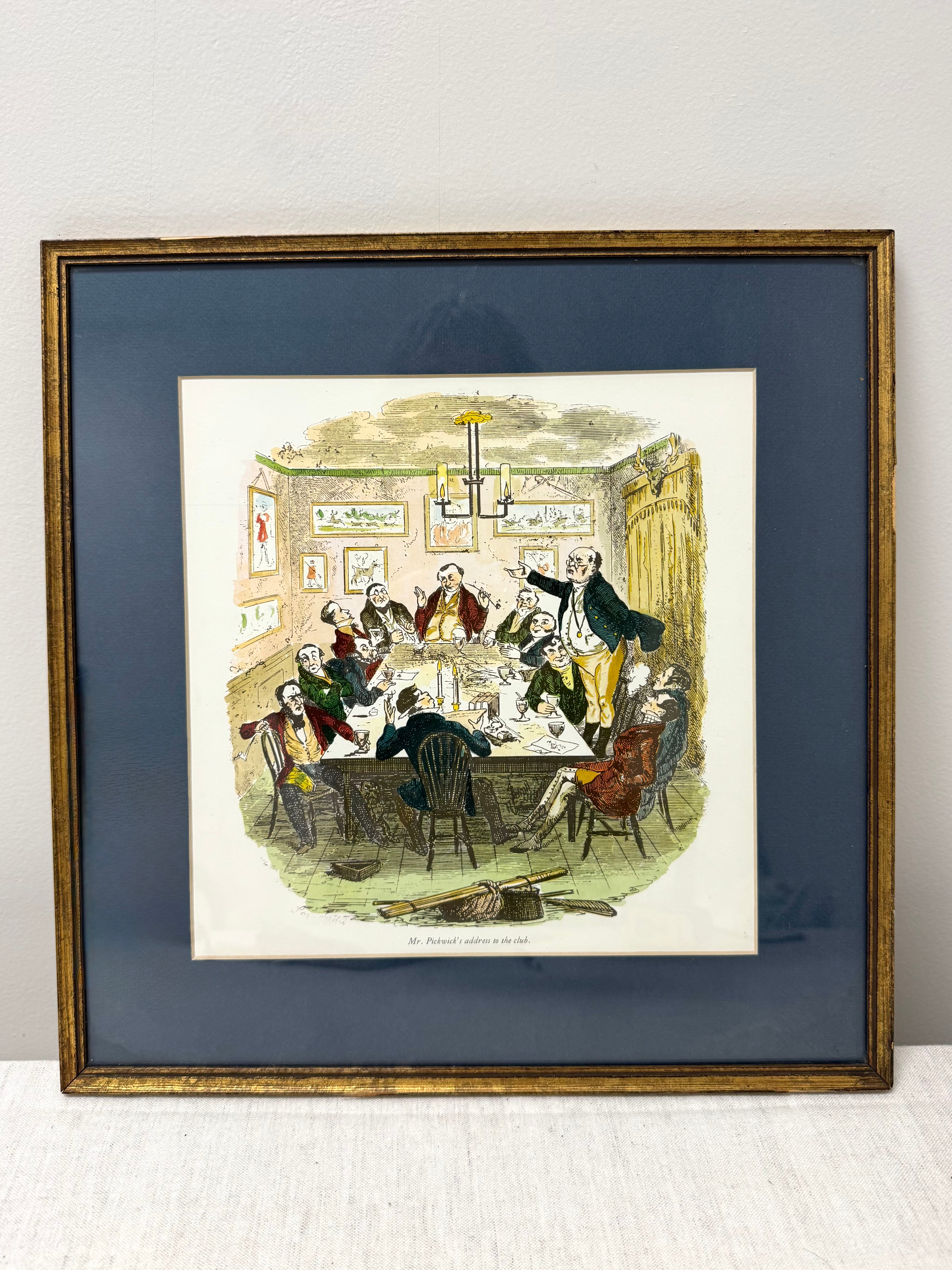 Vintage 'Mr. Pickwick's Address to the Club' Print