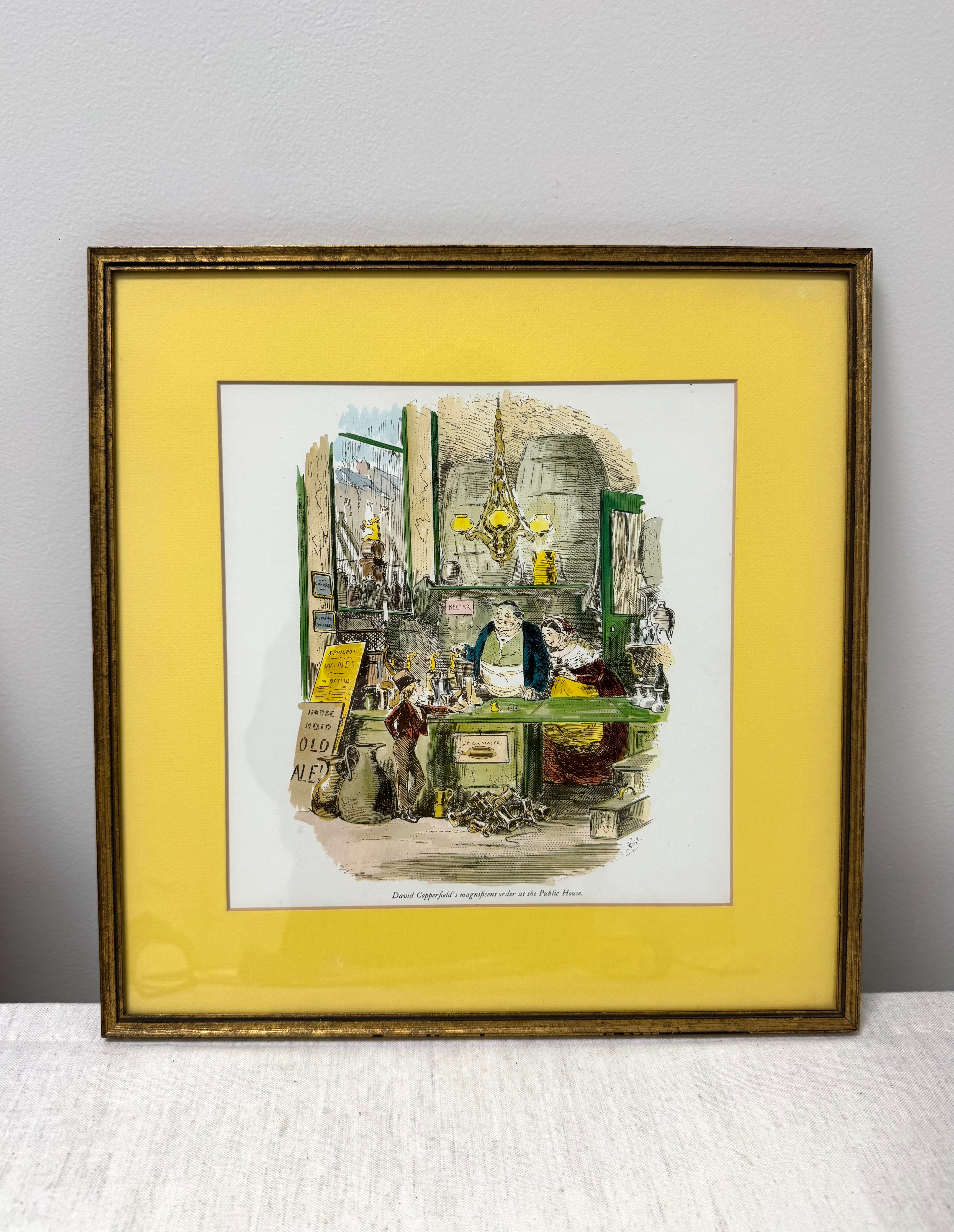 Vintage 'David Copperfield at the Public House' Print
