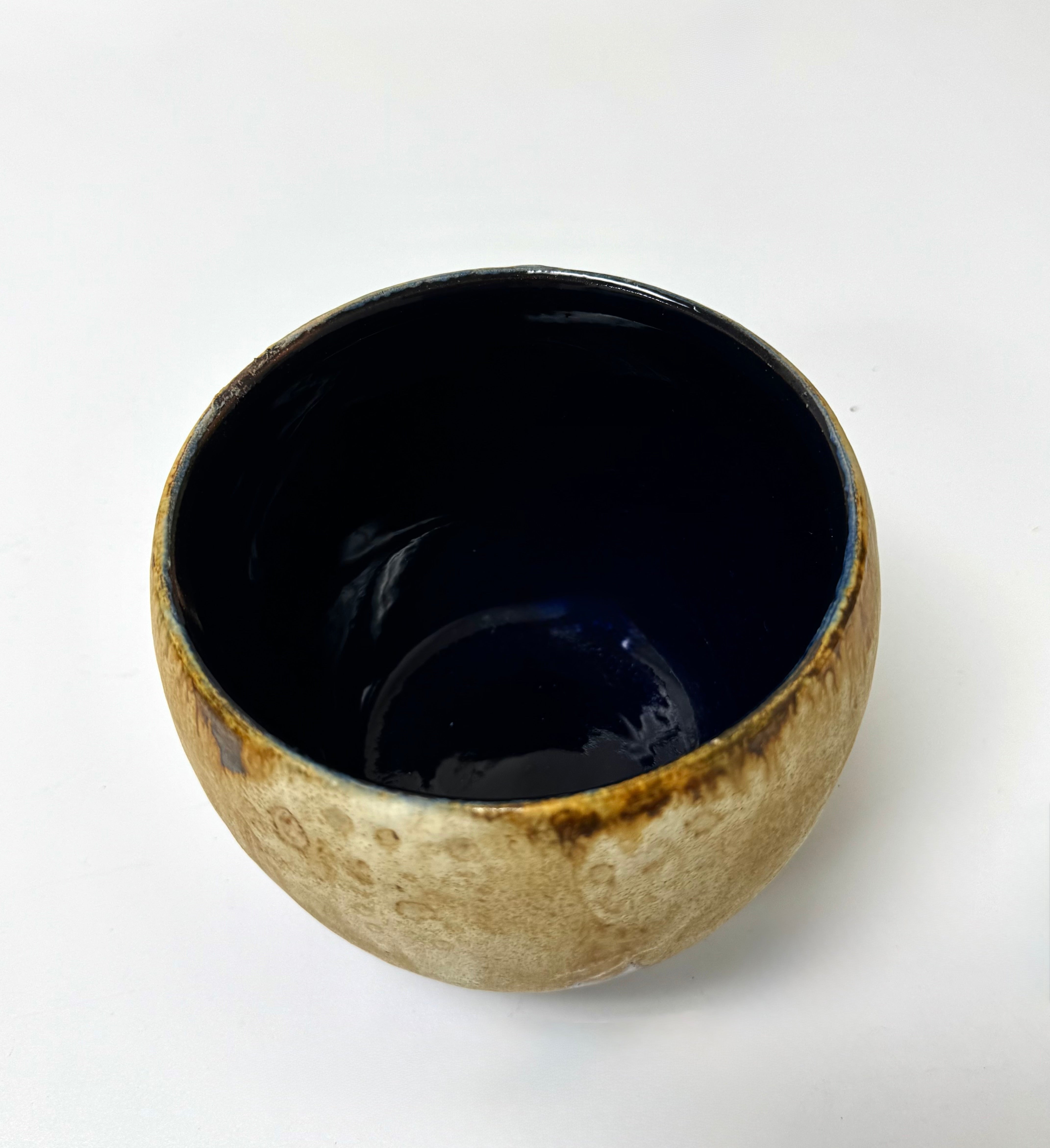 Vintage Brown & Cream Drip Glaze Pot