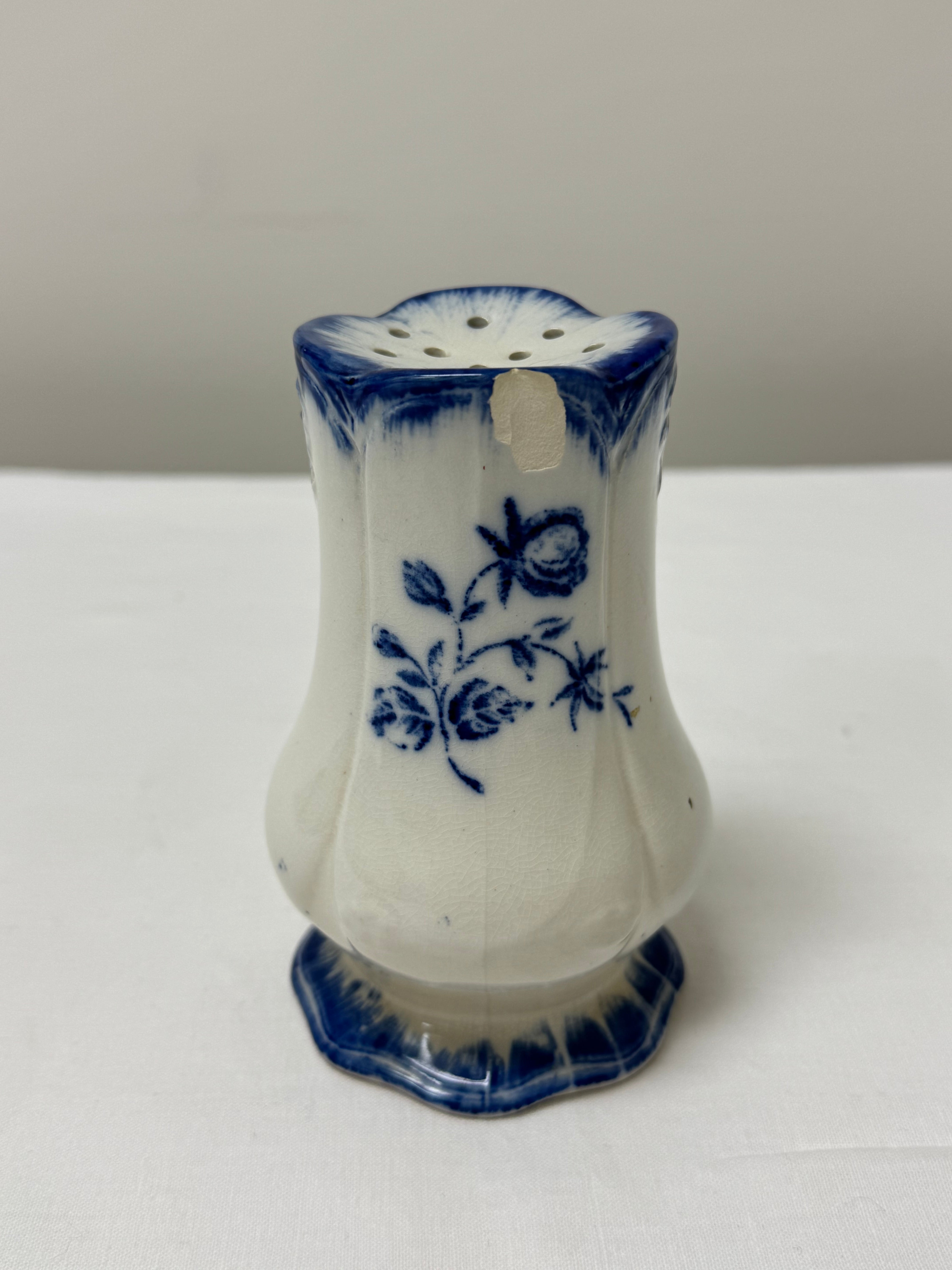Antique Victoria Ware Flow Blue Sugar Shaker