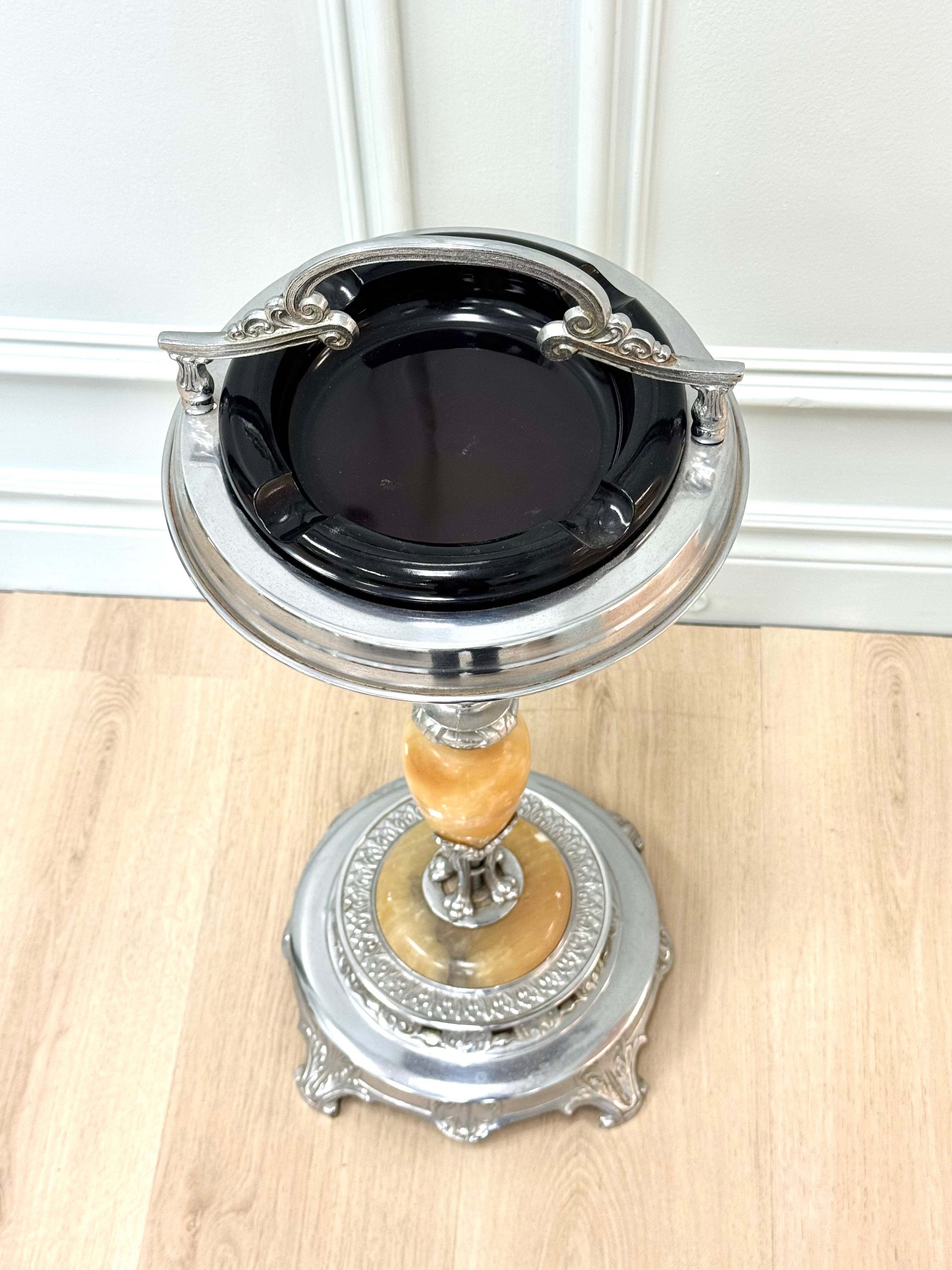 Vintage MCM Art Deco Standing Ashtray