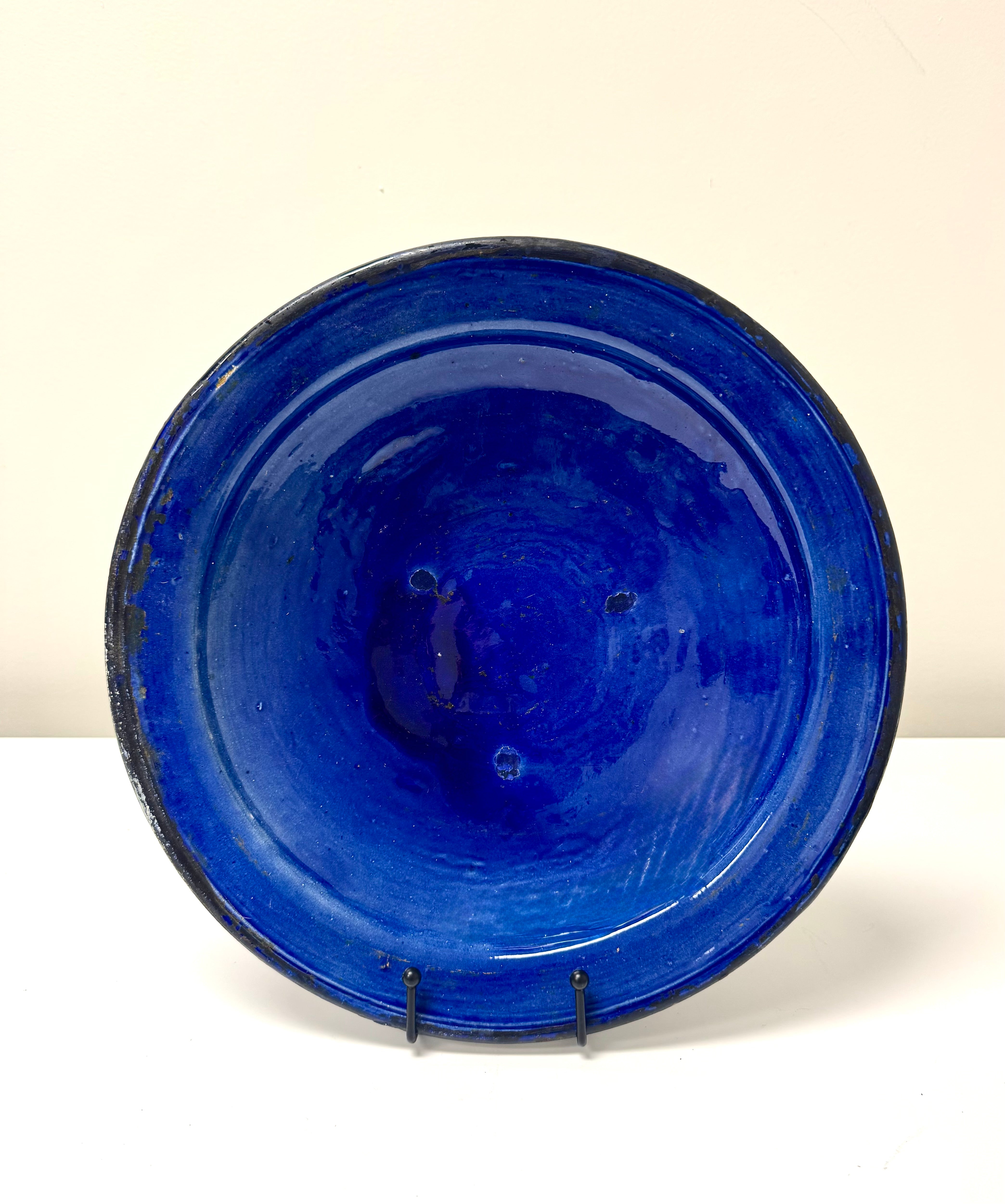 Vivid Blue Footed Clay Bowl