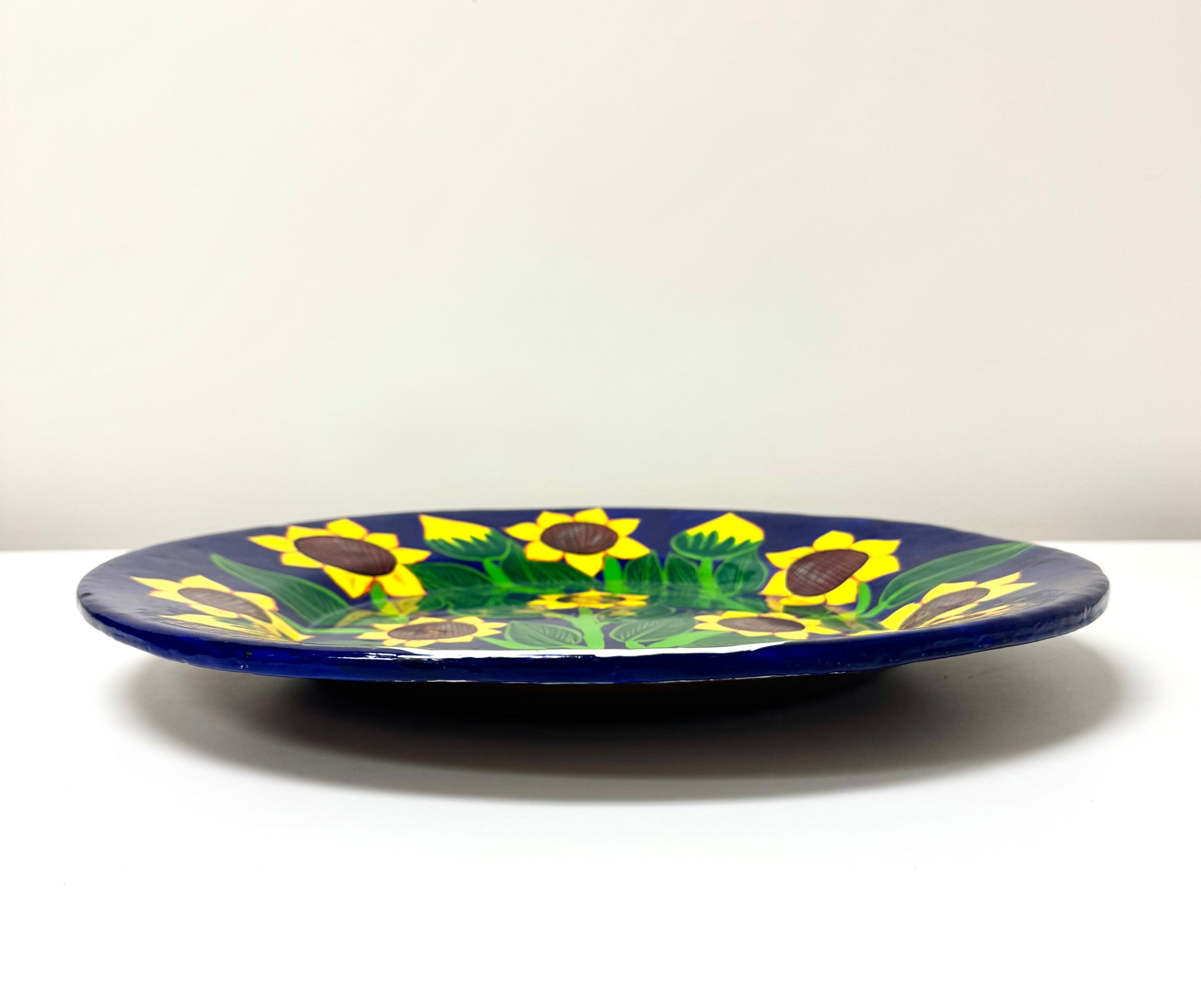 Vintage Talavera Hand-painted Sunflower Platter
