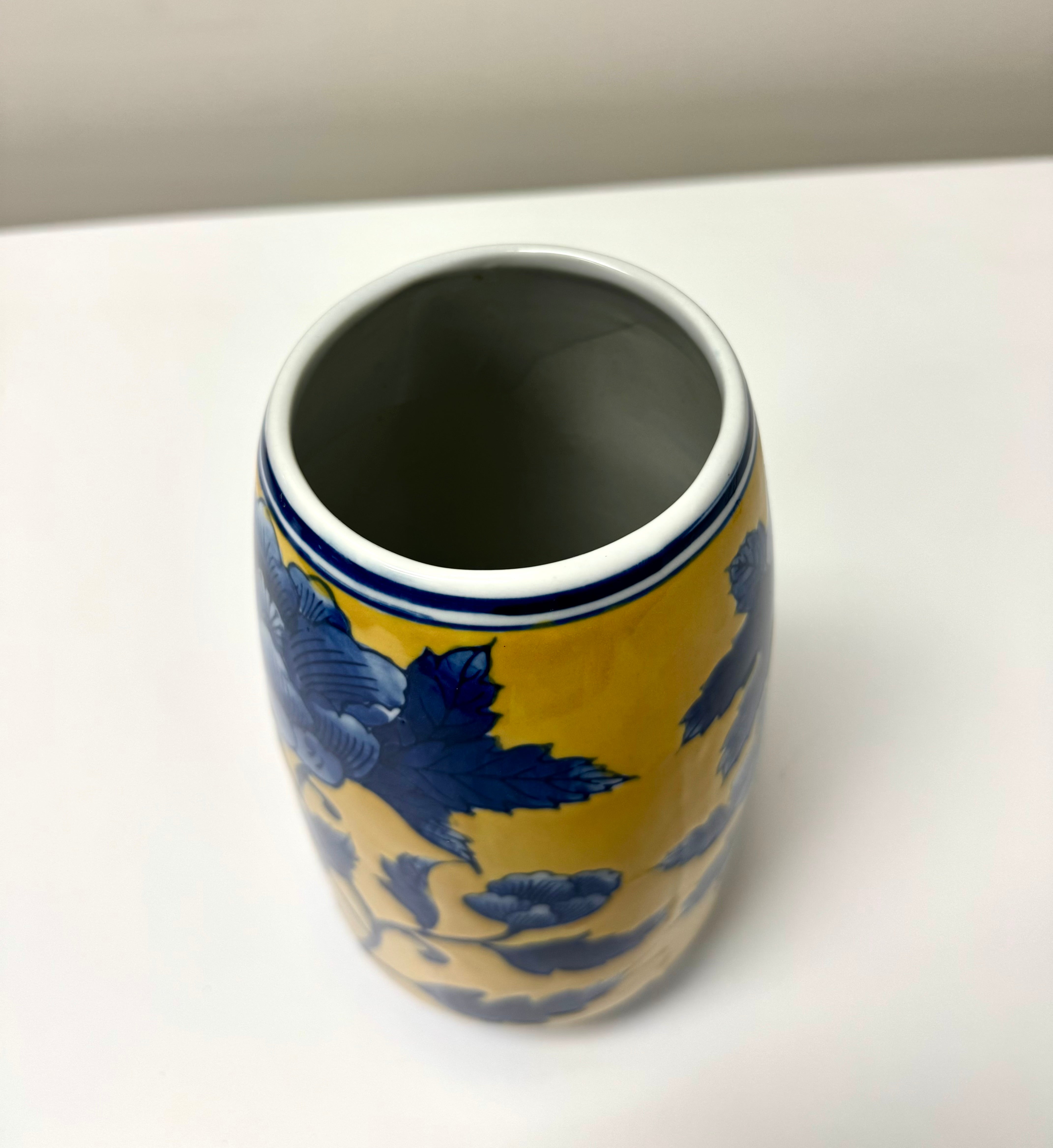 Blue & Yellow Chinoiserie Vase